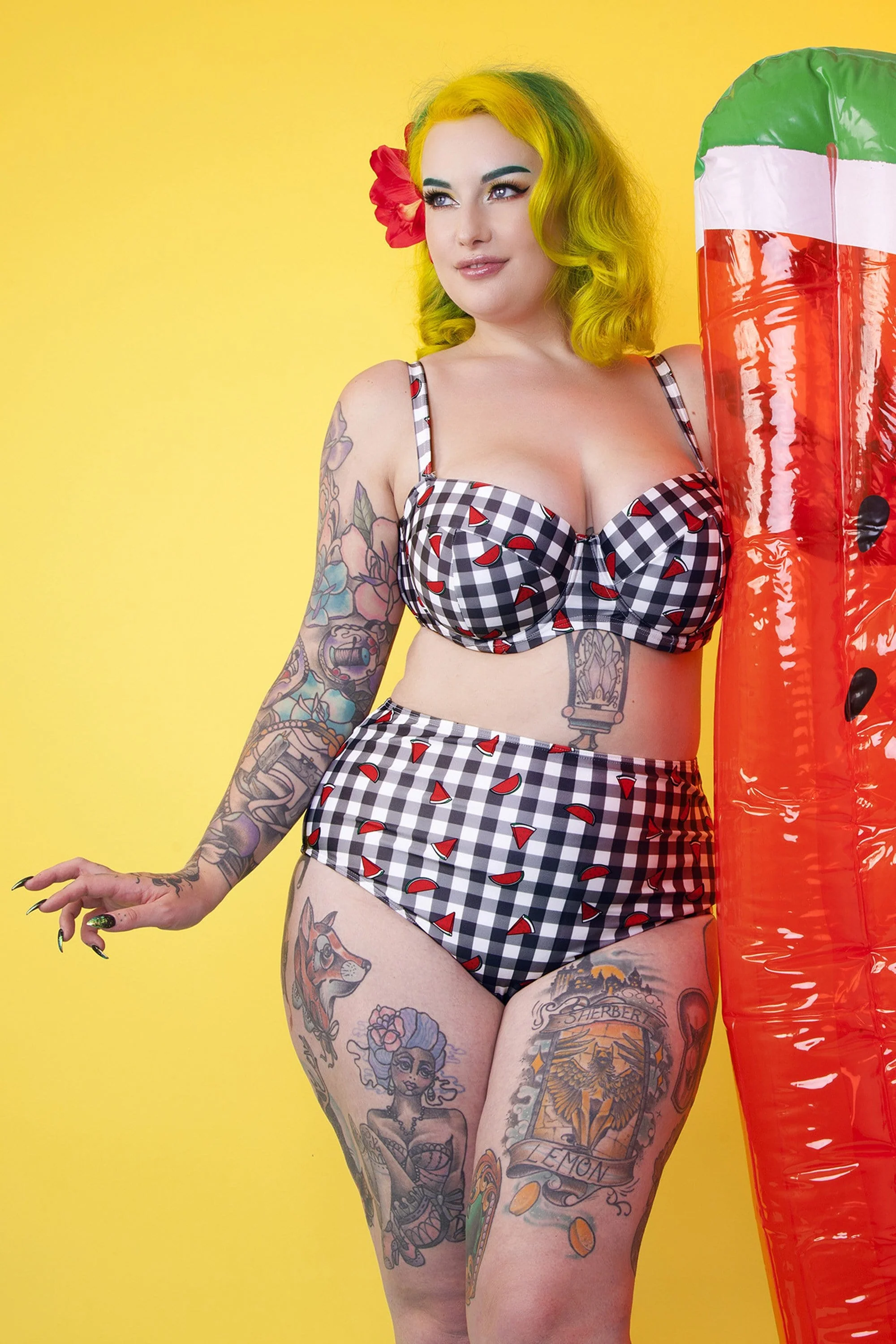 Melon Gingham Balcony top - Image 2