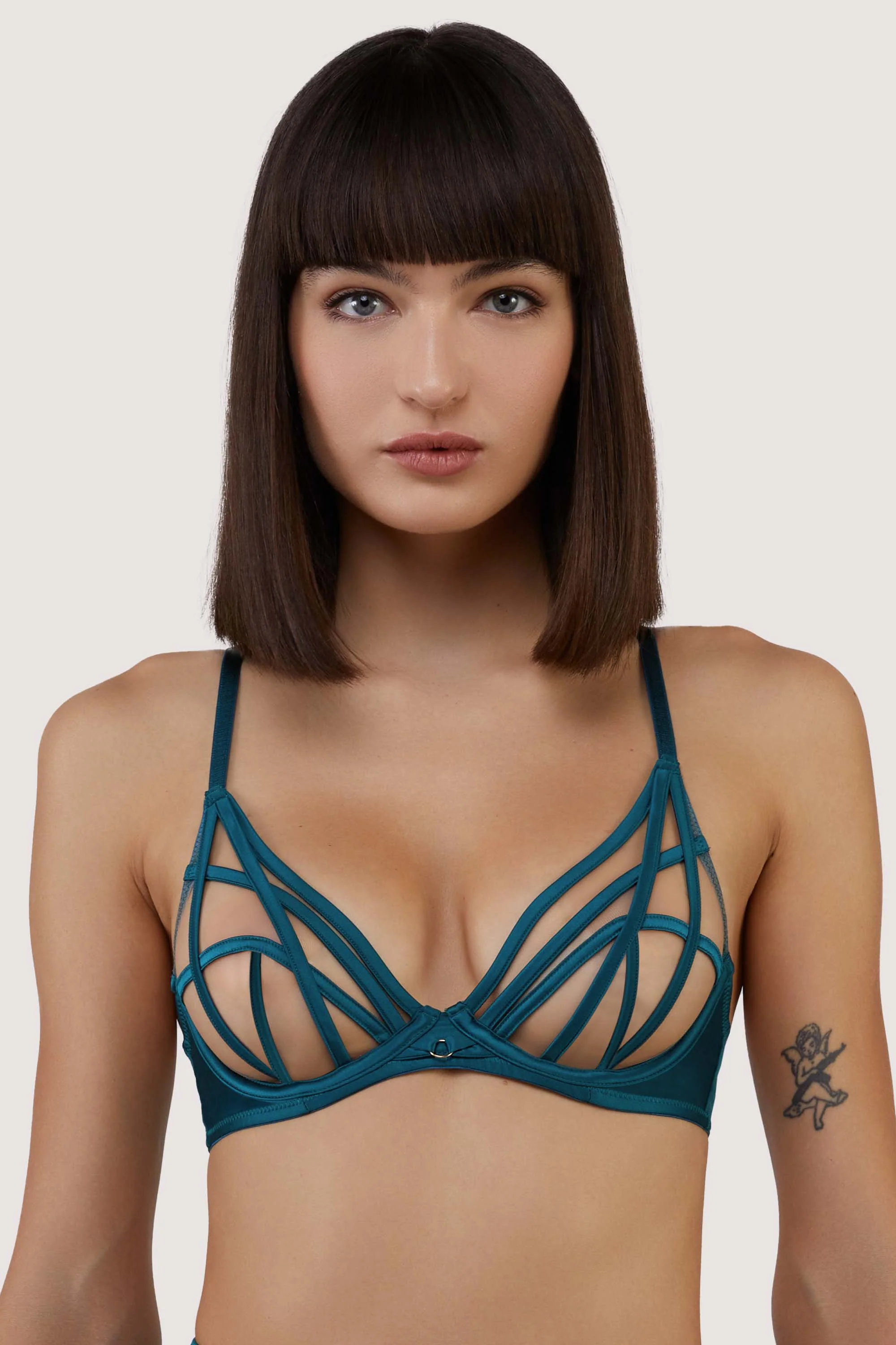 Ramona Teal Strap Detail Illusion Mesh set - Image 7