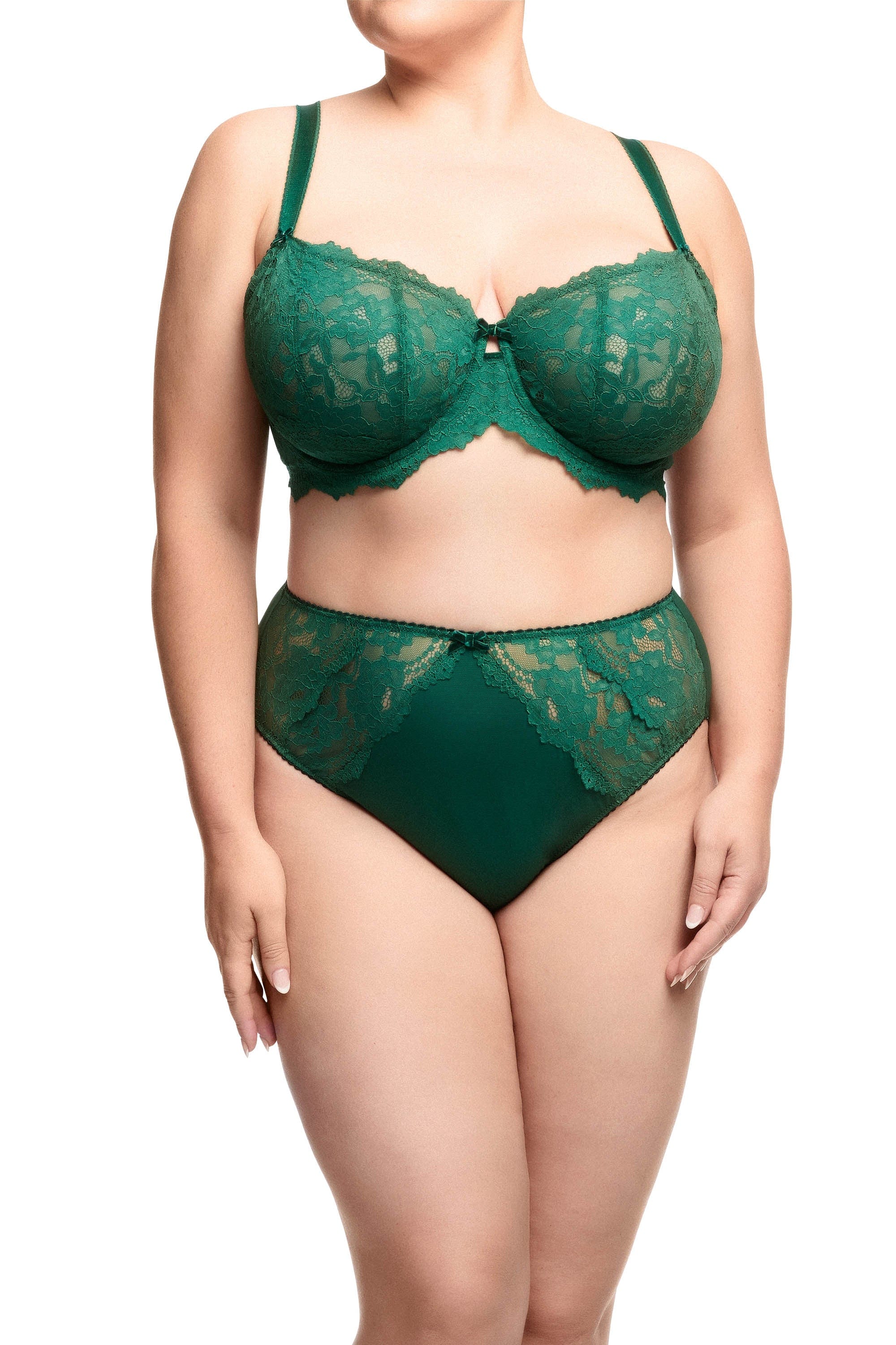 Cora Green Lace Underwire Balconette Curve Bra - Image 3