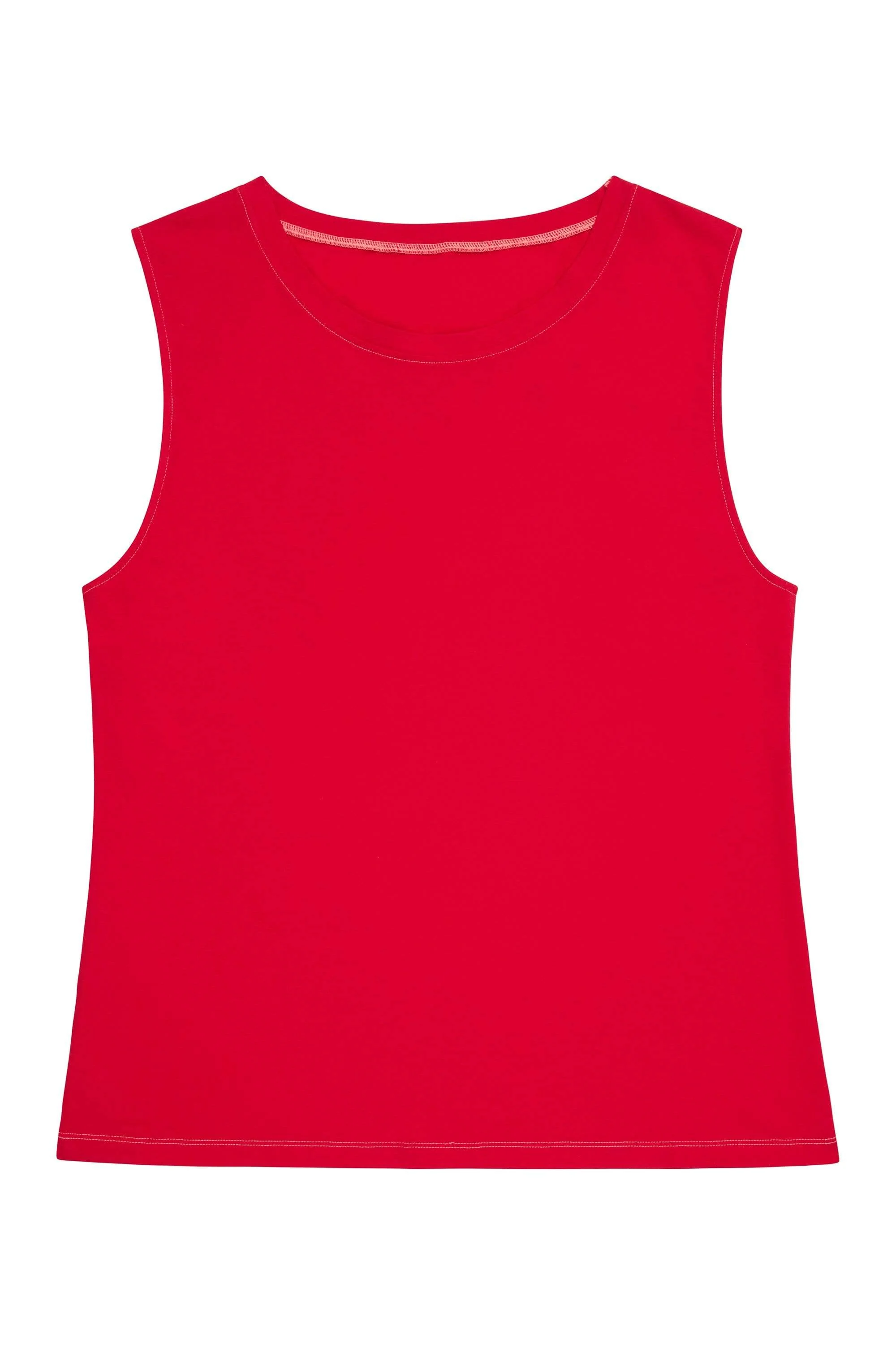 Cotton Knot Front Vest Red Curve - Image 2