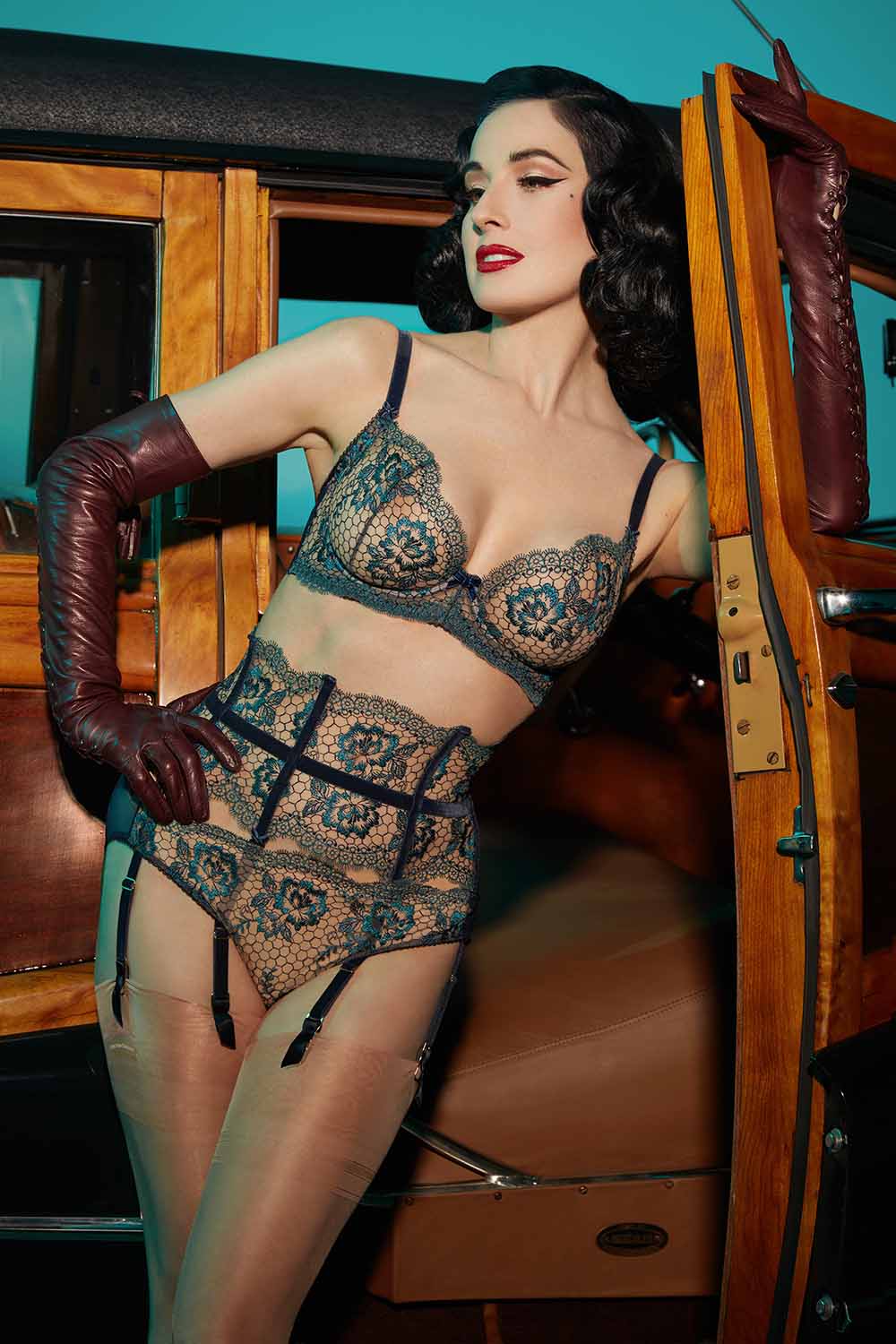 Dita Von Teese Evelina Navy G-String - Image 3