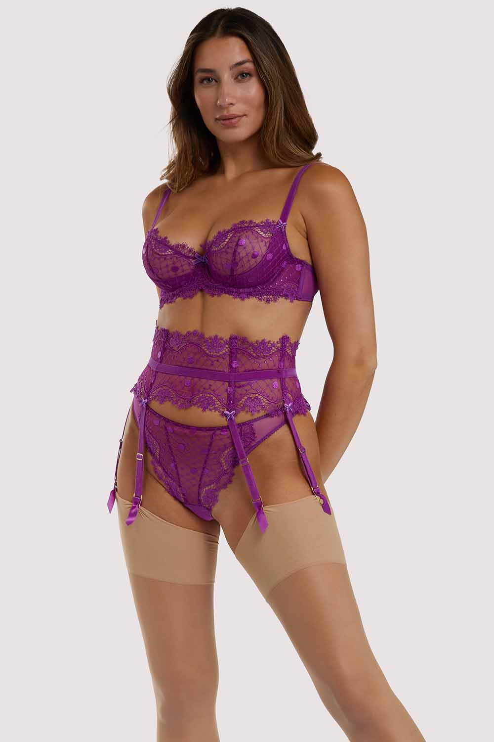 Vedette Shocking Violet Suspender - Image 3