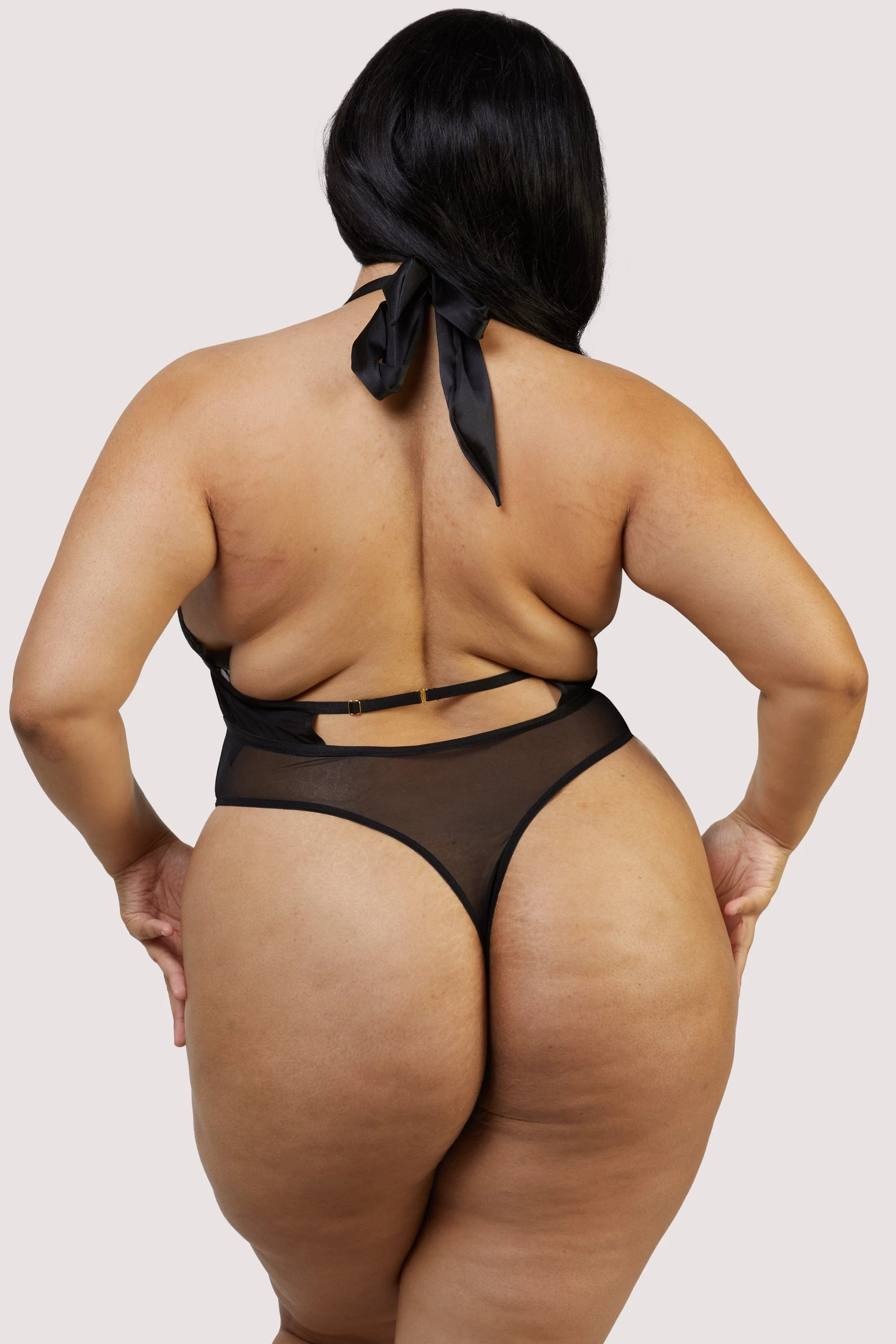 Dee Black Eyelash Lace and Mesh Body - Image 5