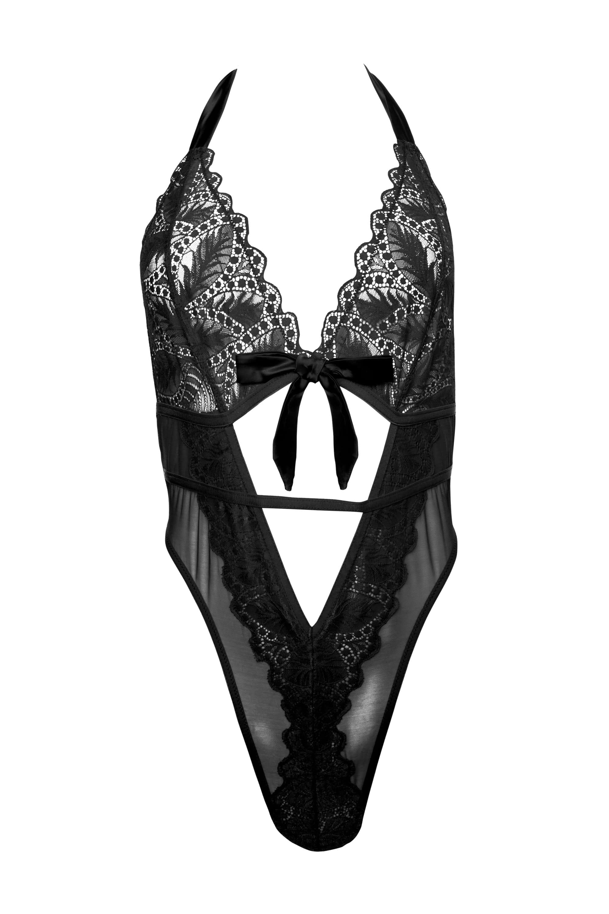 Dee Black Eyelash Lace and Mesh Body - Image 8