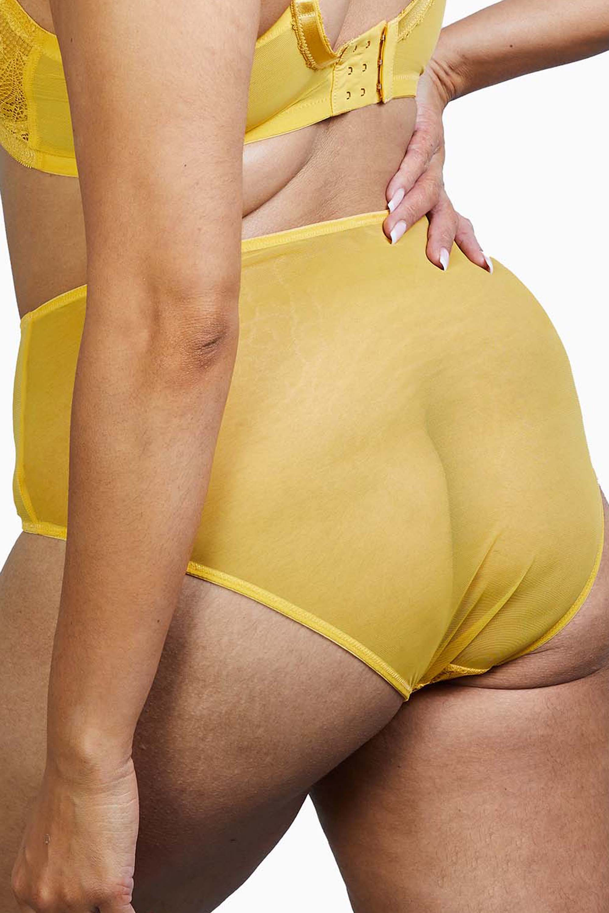 Emma Mustard Yellow High Waist Brief - Image 4