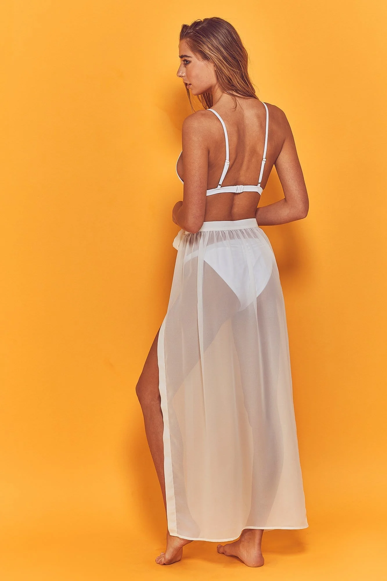 Wolf & Whistle Dena Wrap Beach Skirt White - Image 3