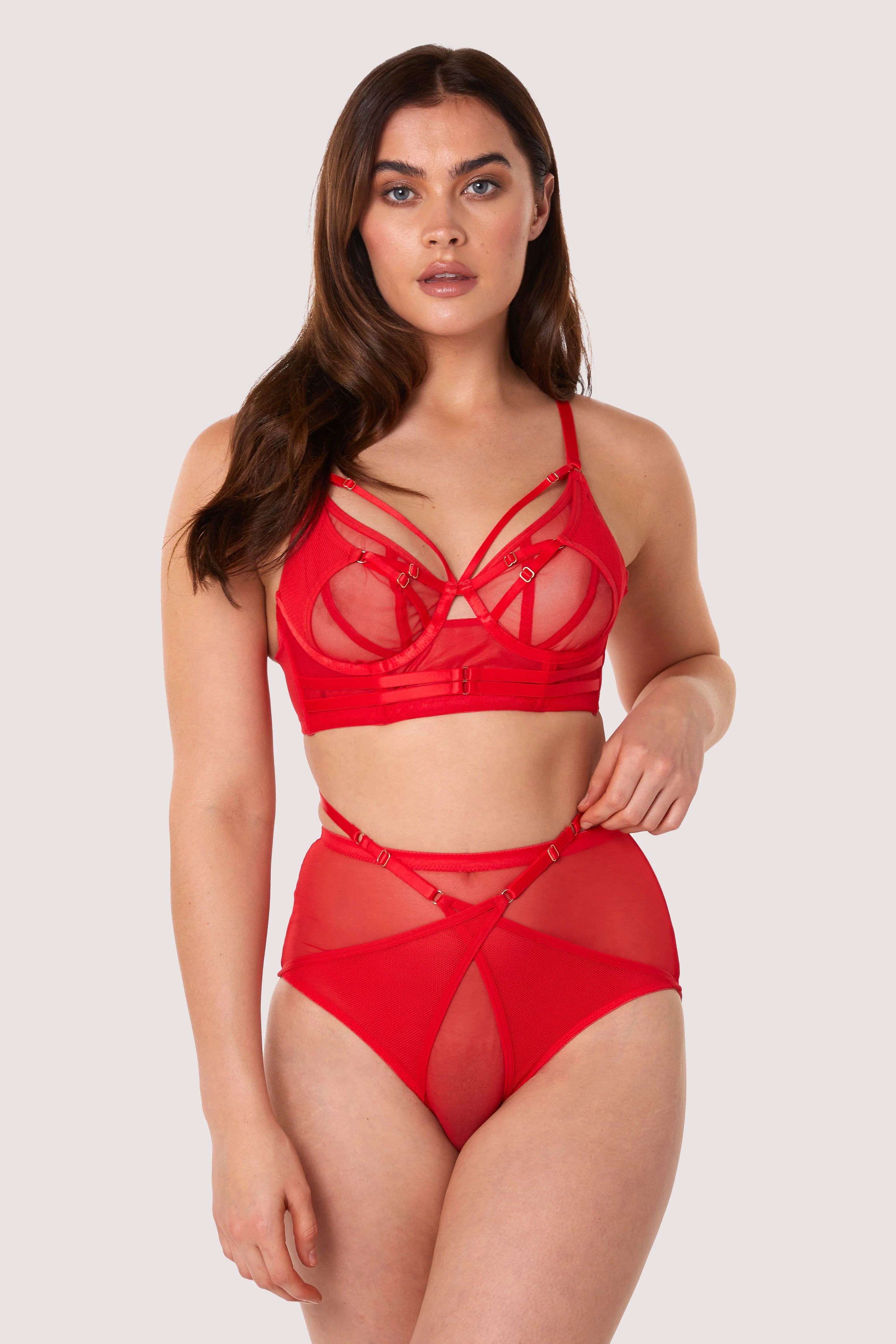 Eddie Red Crossover Wrap Bra - Image 3