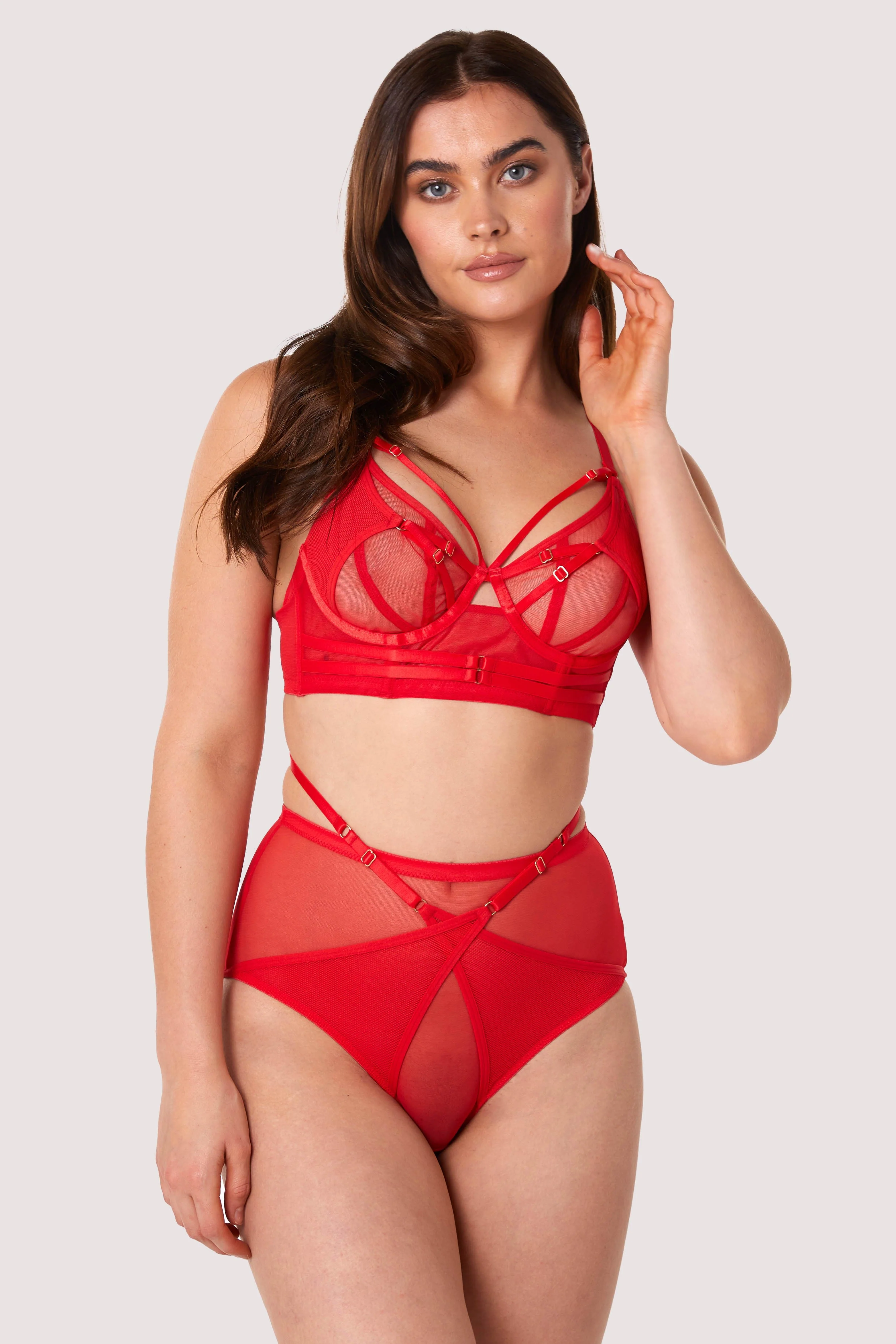 Eddie Red Crossover Wrap High Waist Brief - Image 3