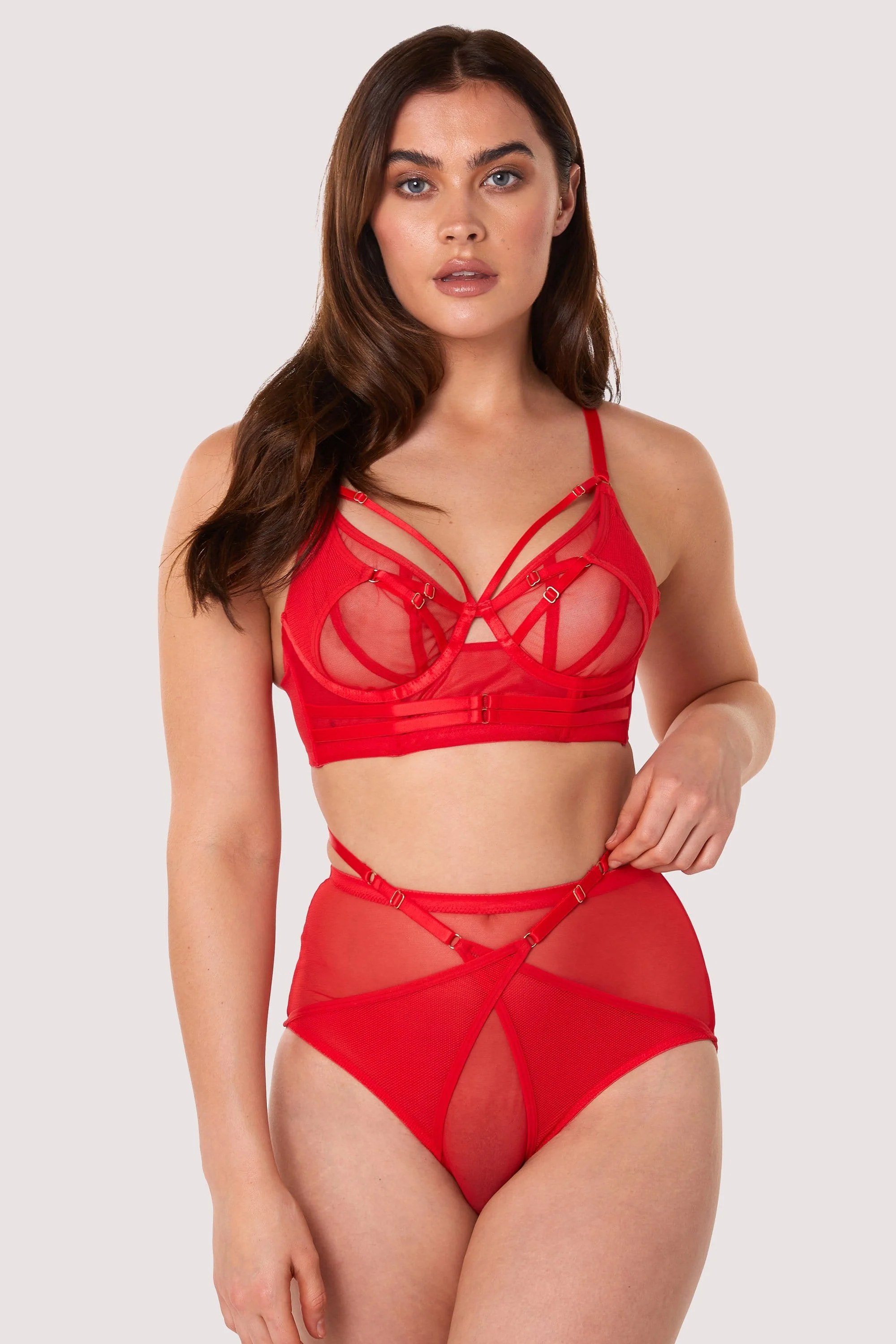 Eddie Red Crossover Wrap High Waist Brief - Image 5
