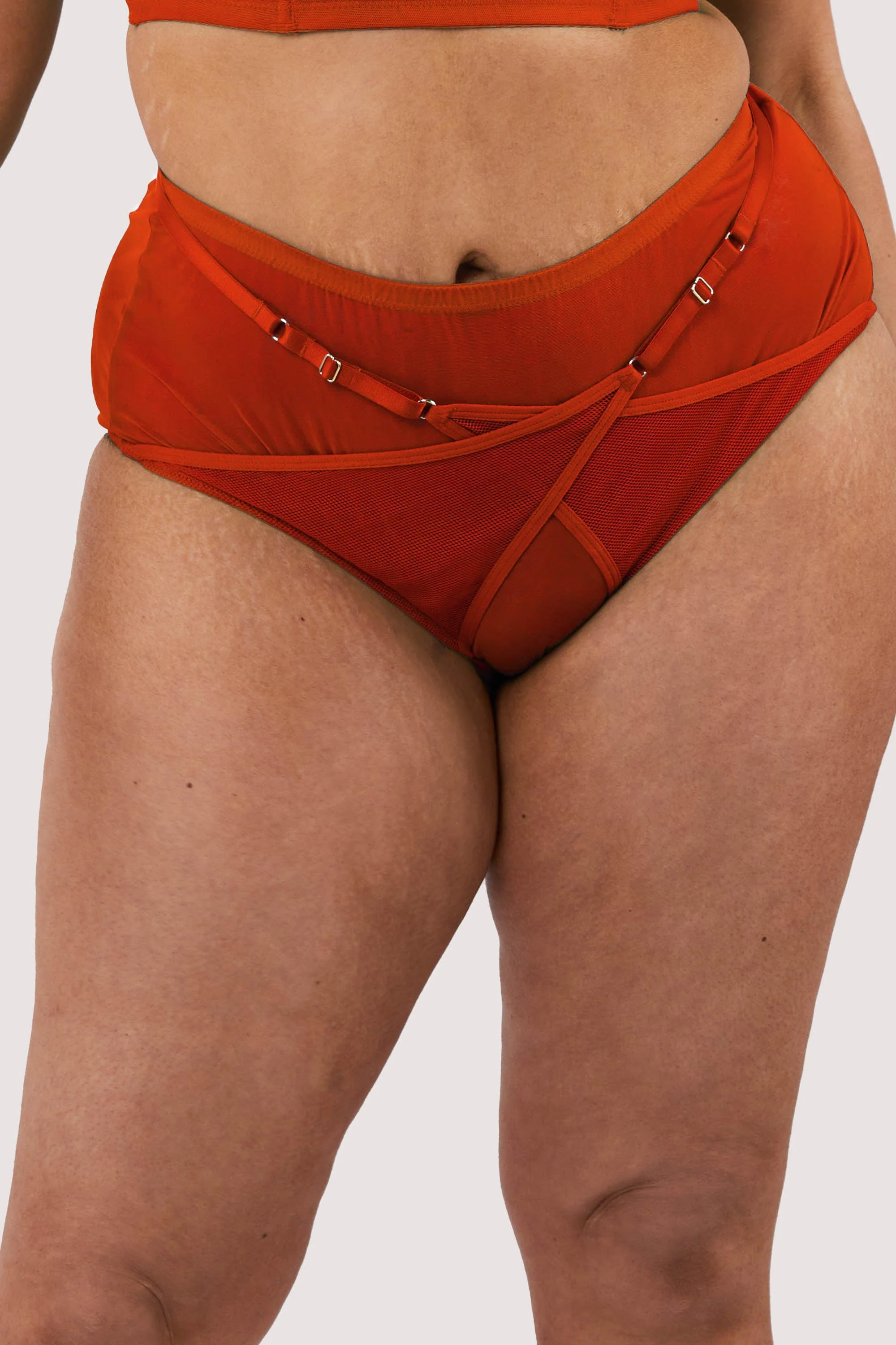 Eddie Red Crossover Wrap High Waist Brief - Image 7