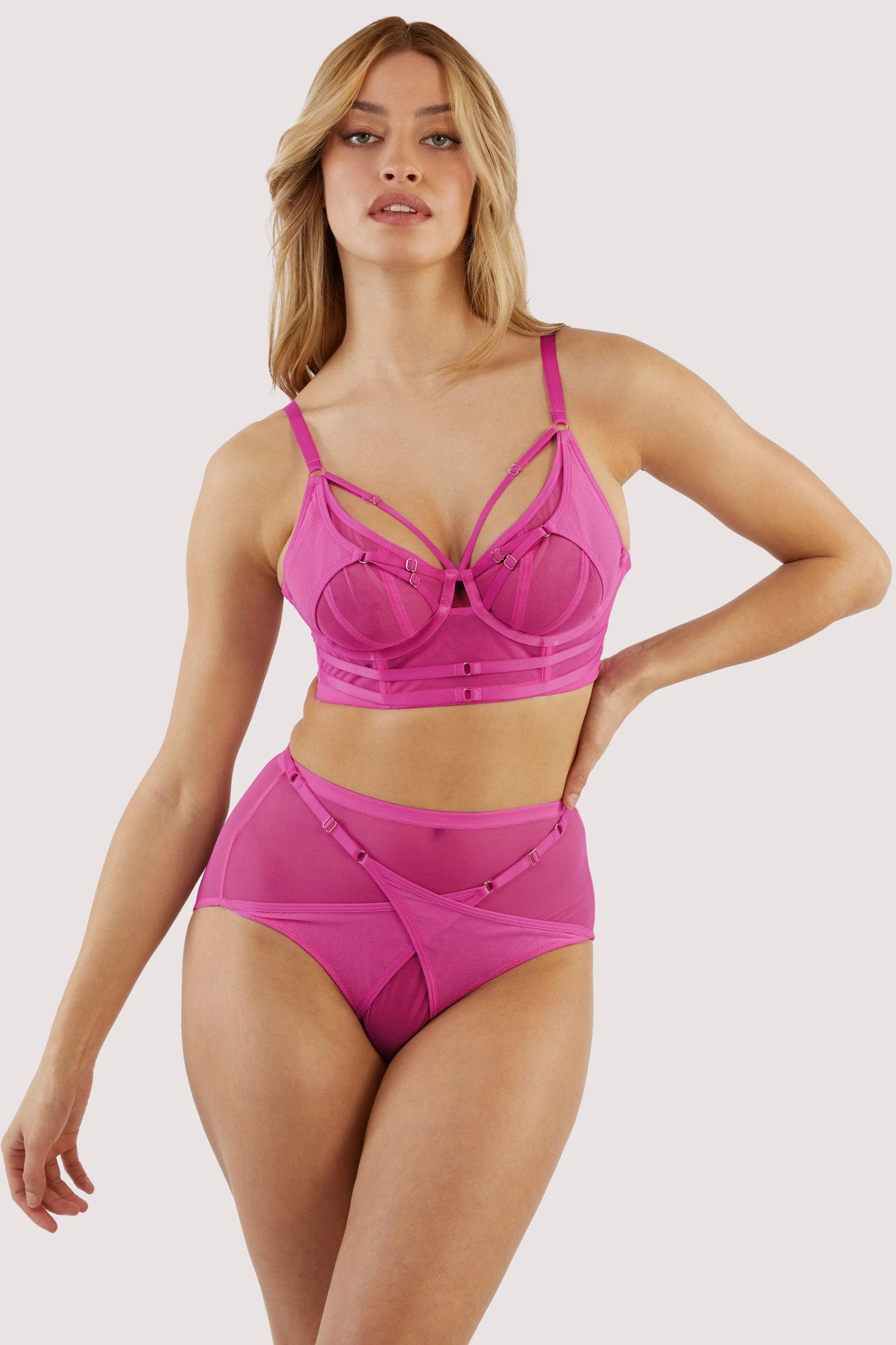 Eddie Magenta Crossover Wrap Bra - Image 3