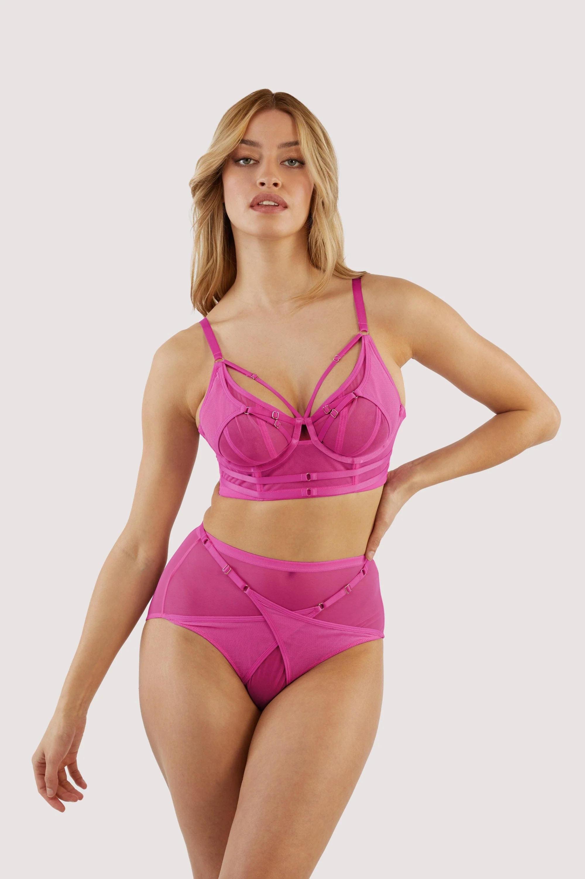 Eddie Magenta Crossover Wrap High Waist Brief - Image 3