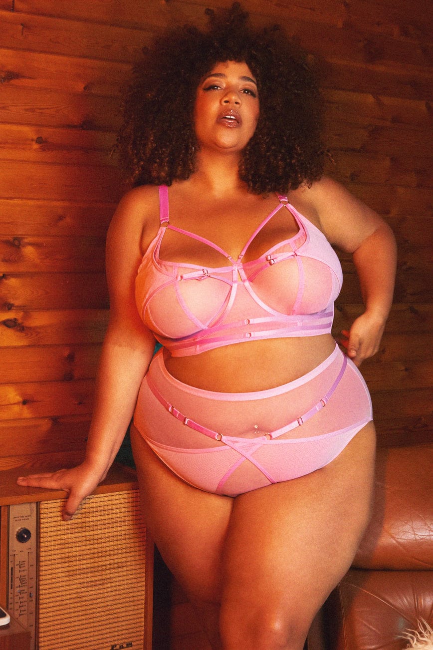 Eddie Pink Crossover Wrap Bra - Image 3
