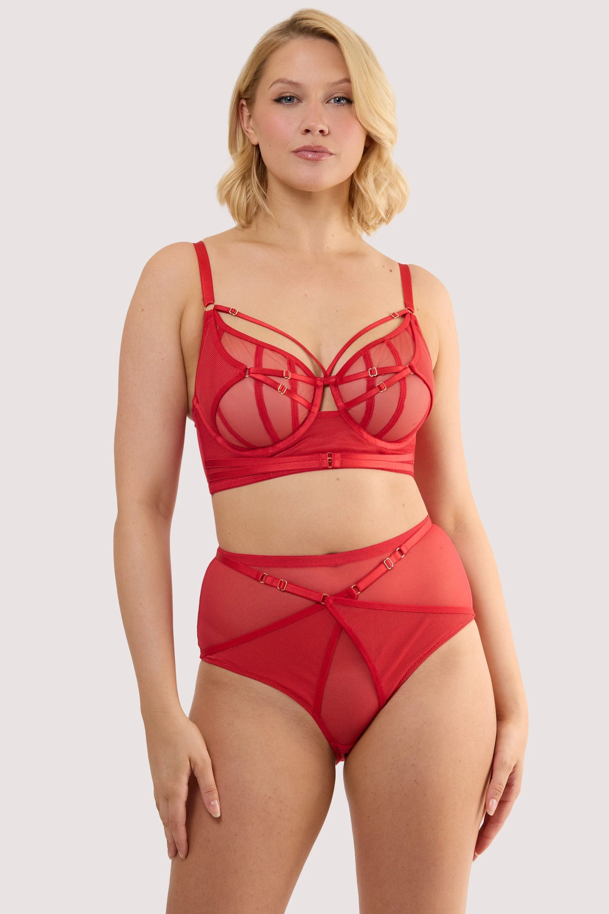 Eddie Ruby Red Crossover High Waist Brief - Image 4