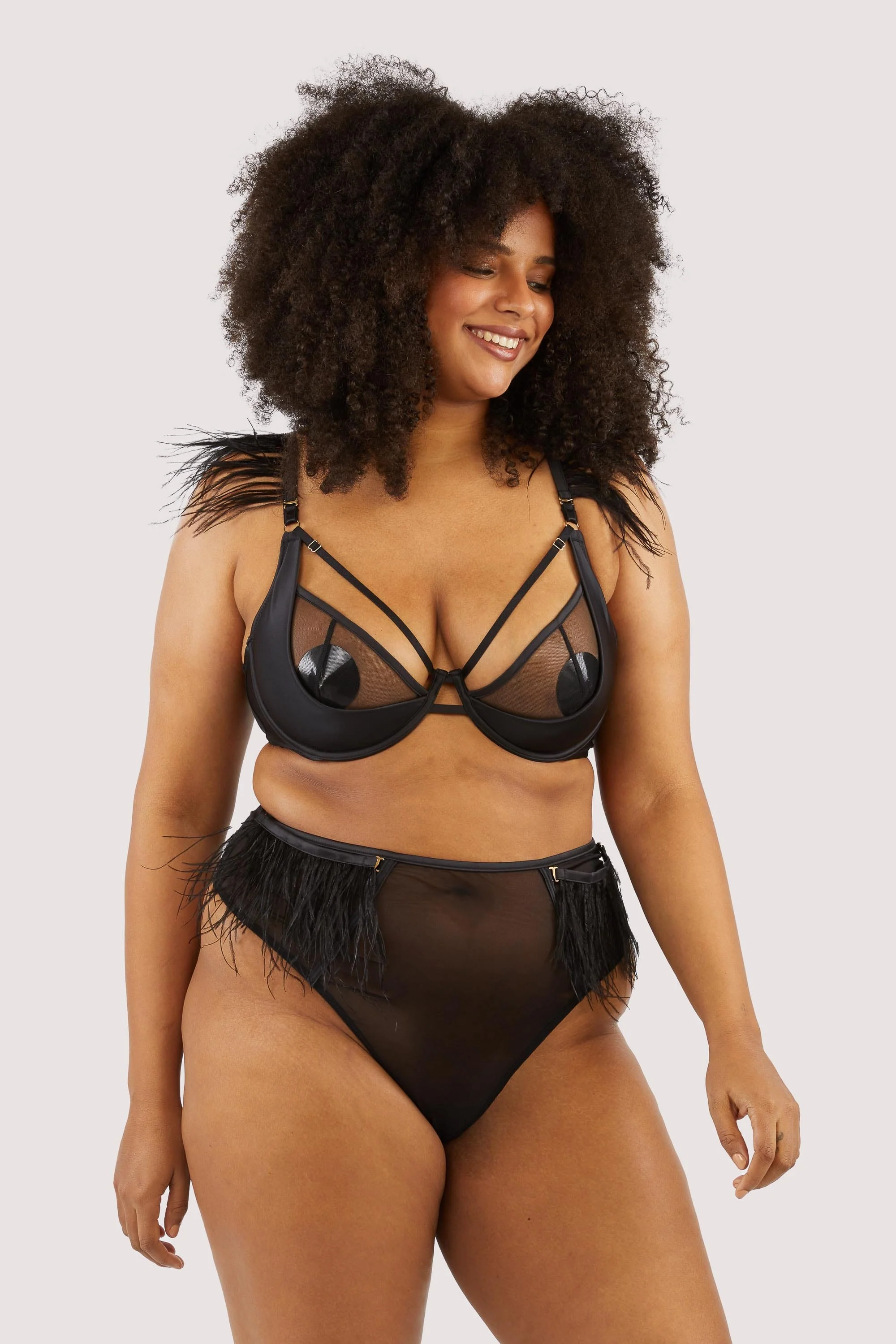 Electra Black Feather High Waisted Brief - Image 4