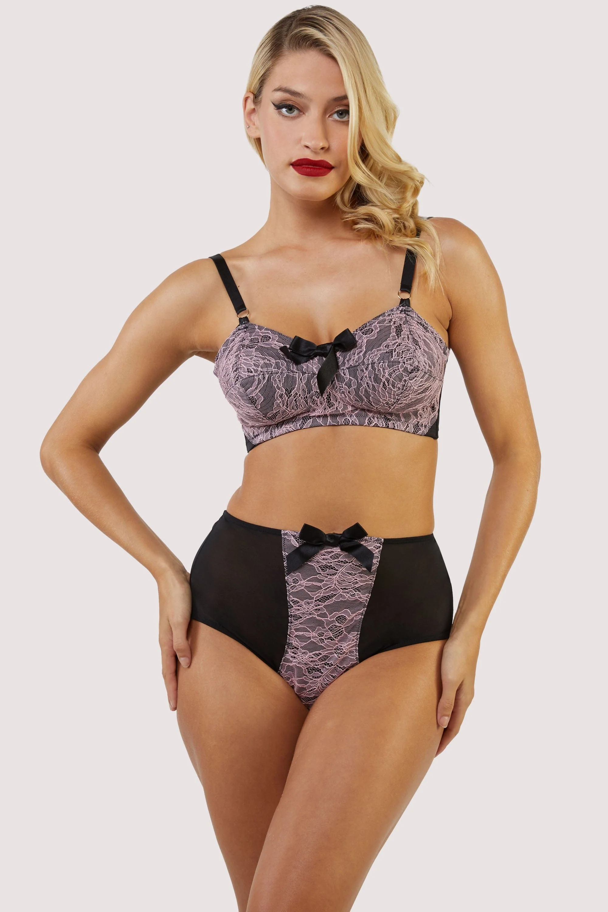 Elsie Pink Lace High Waisted Brief - Image 3