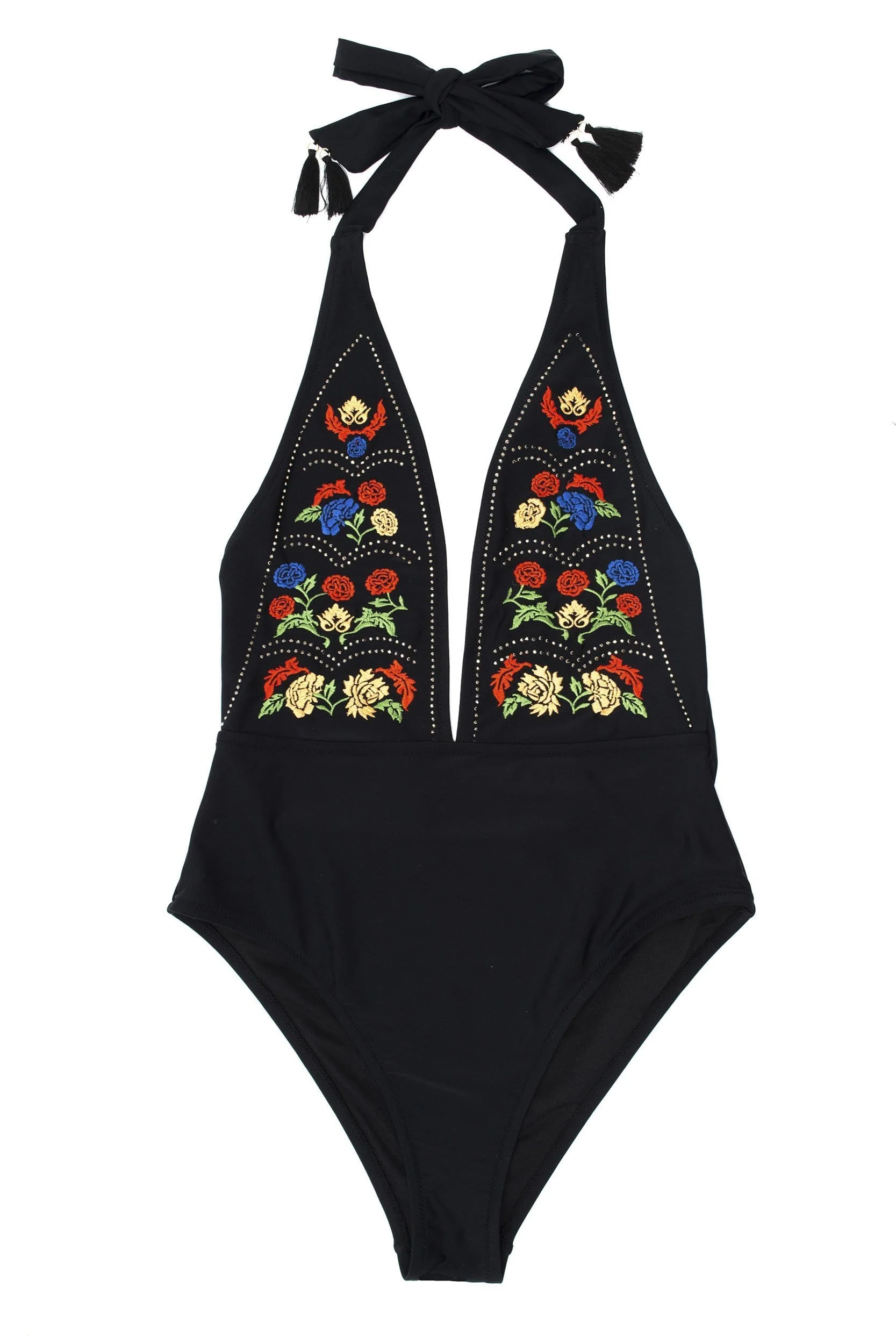 Wolf & Whistle Mayla Embroidered Plunge Swimsuit - Image 4