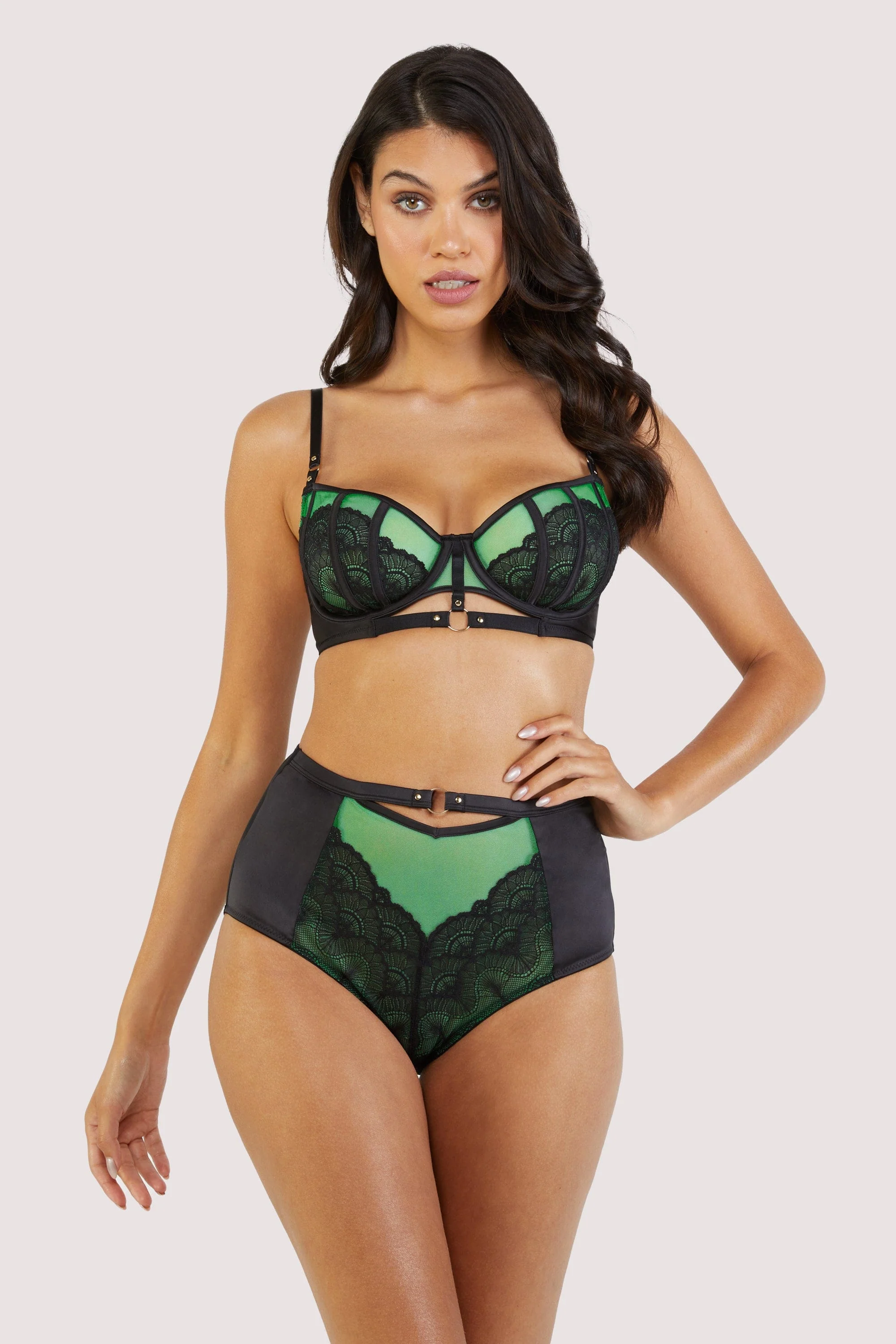 Emelda Lace and Gold Ring High Waist Brief - Image 3
