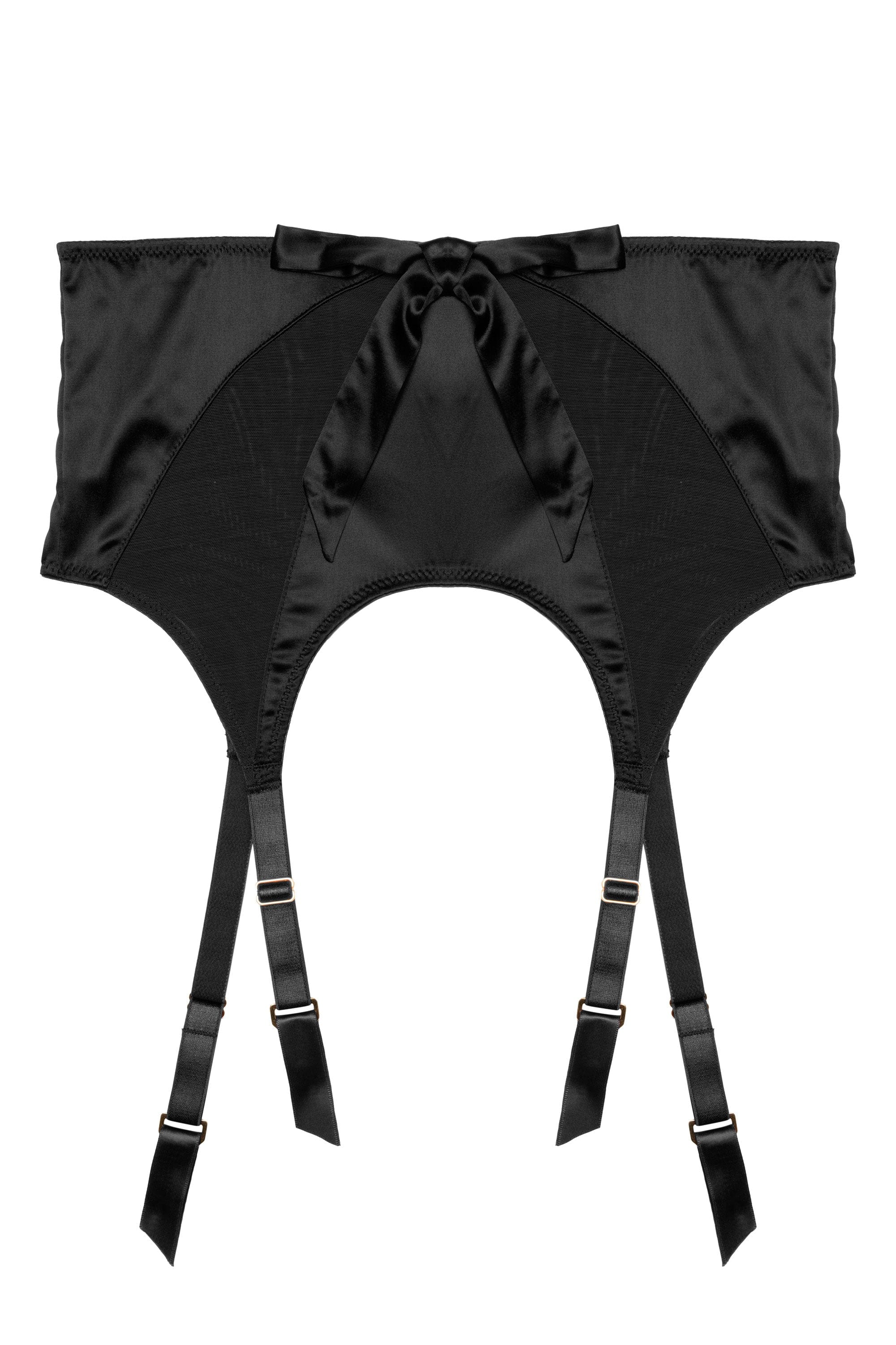 Etta Black Mesh And Satin Suspender Belt - Image 4