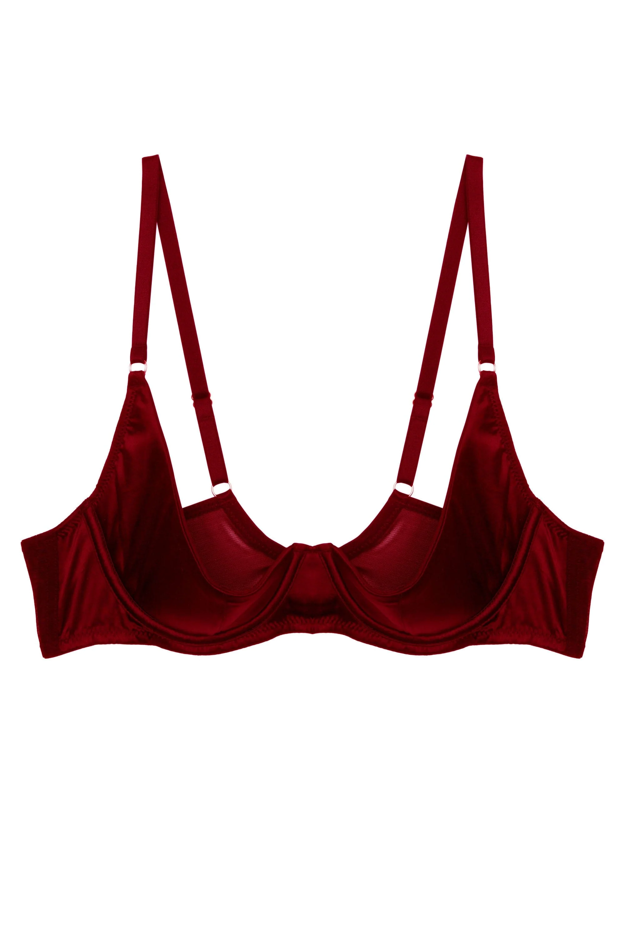 Etta Red Satin Quarter Cup Bra - Image 6