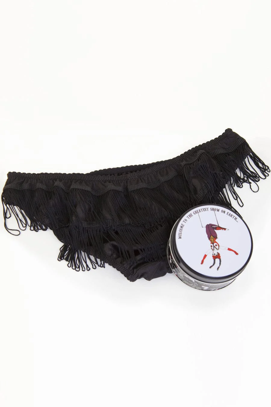 Exotic Circus Tin – Trapeze Girl – Black Tassel Briefs - Image 2