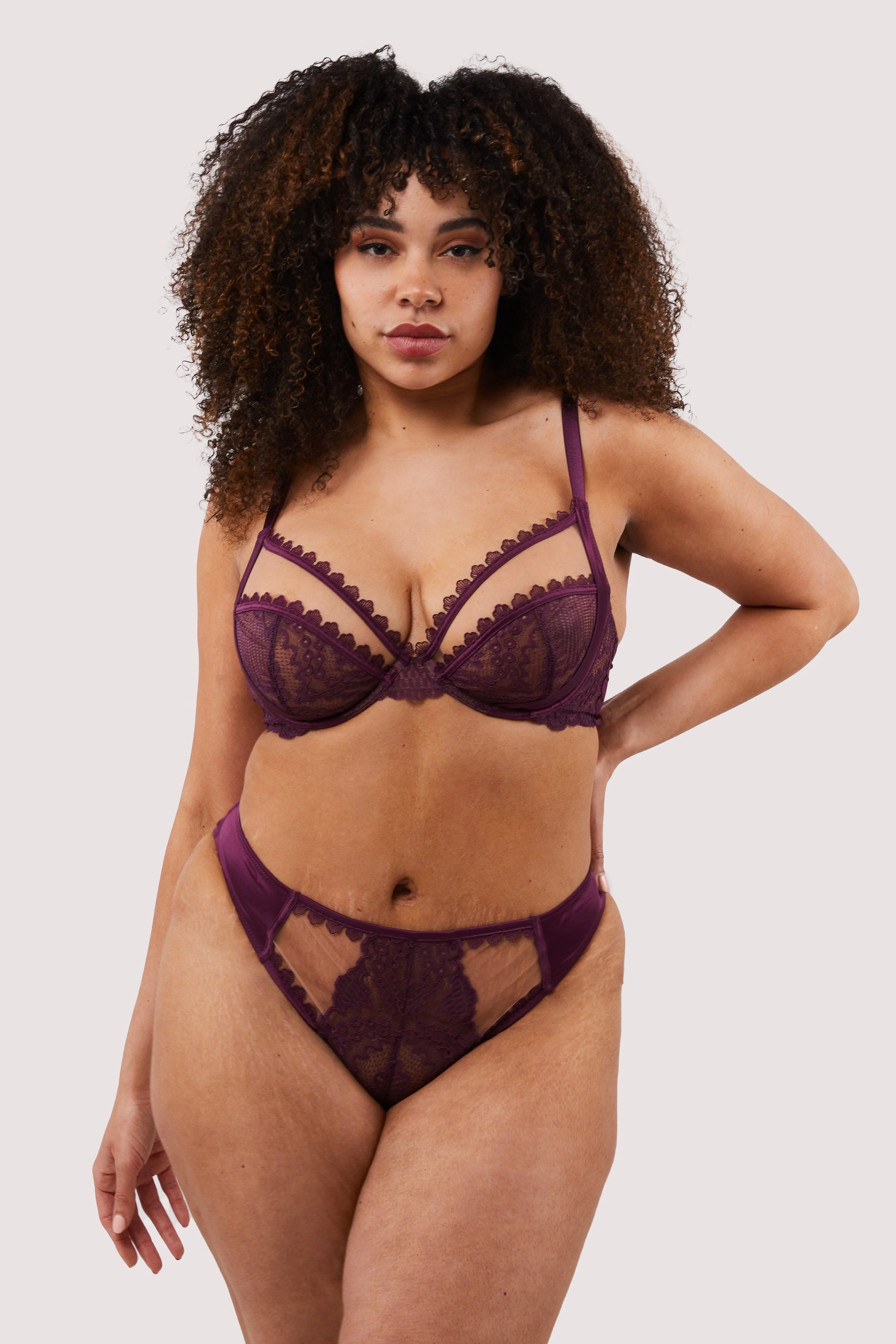 Astrid Merlot Lace And Trim Brief - Image 6