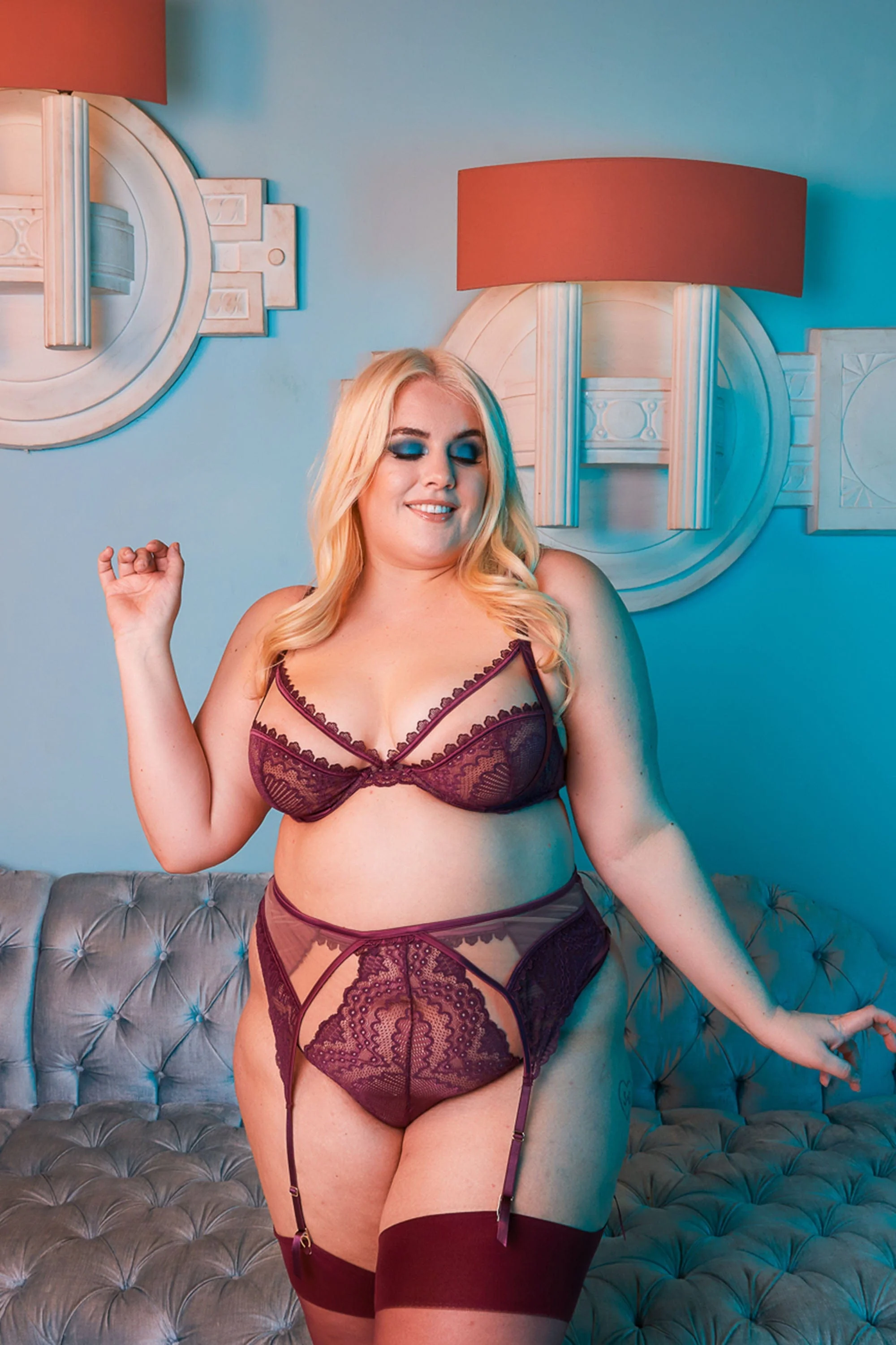 Astrid Merlot Lace And Trim High Waisted Brief - Image 5