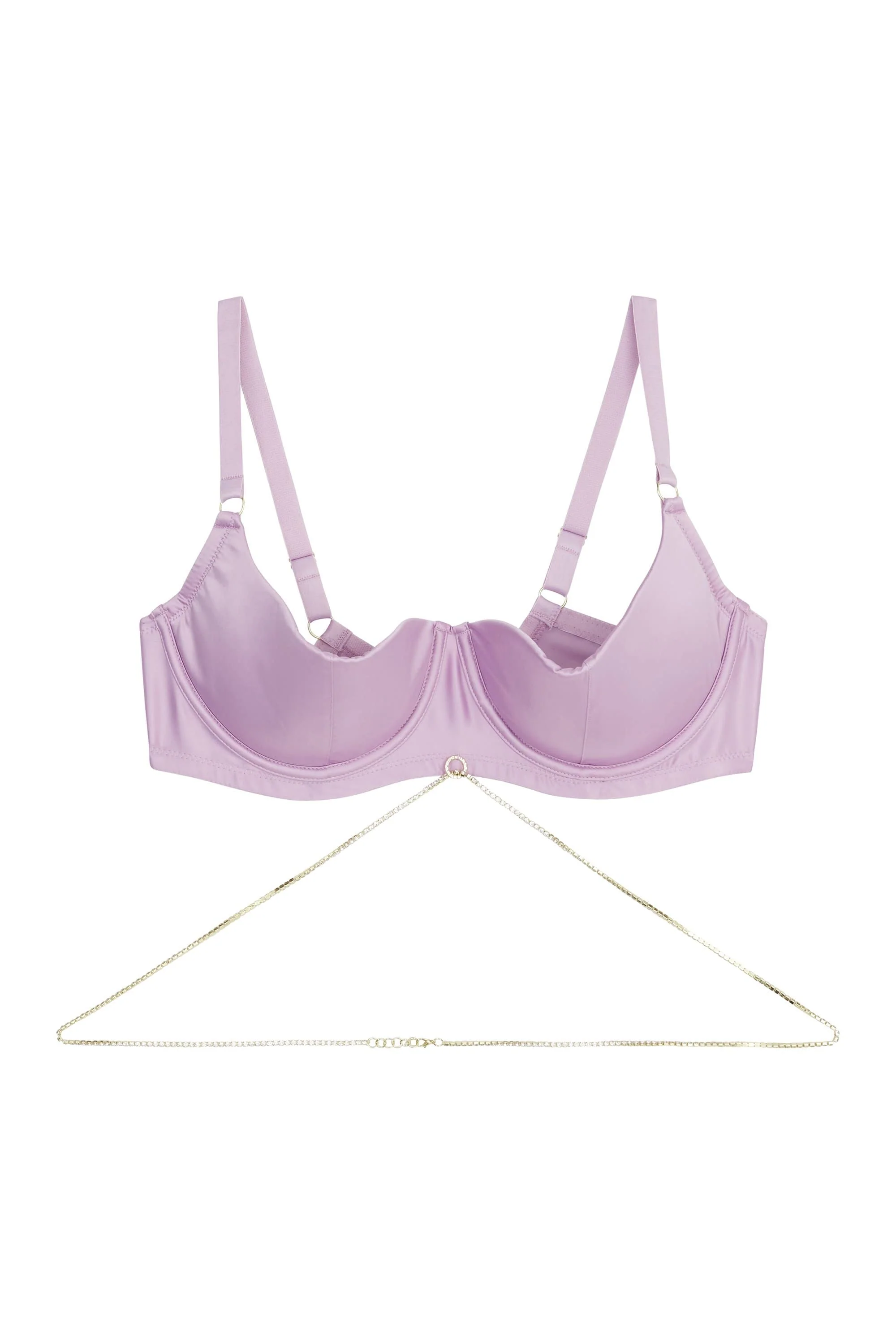 Felicity Hayward Knox Chain Quarter Cup Bra Lilac - Image 5