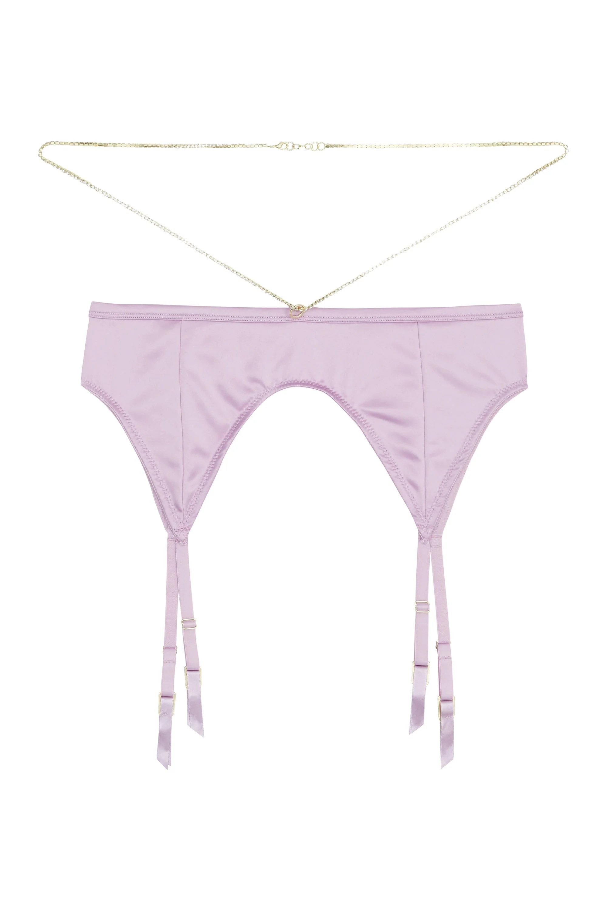 Felicity Hayward Knox Chain Satin Suspender Lilac - Image 5