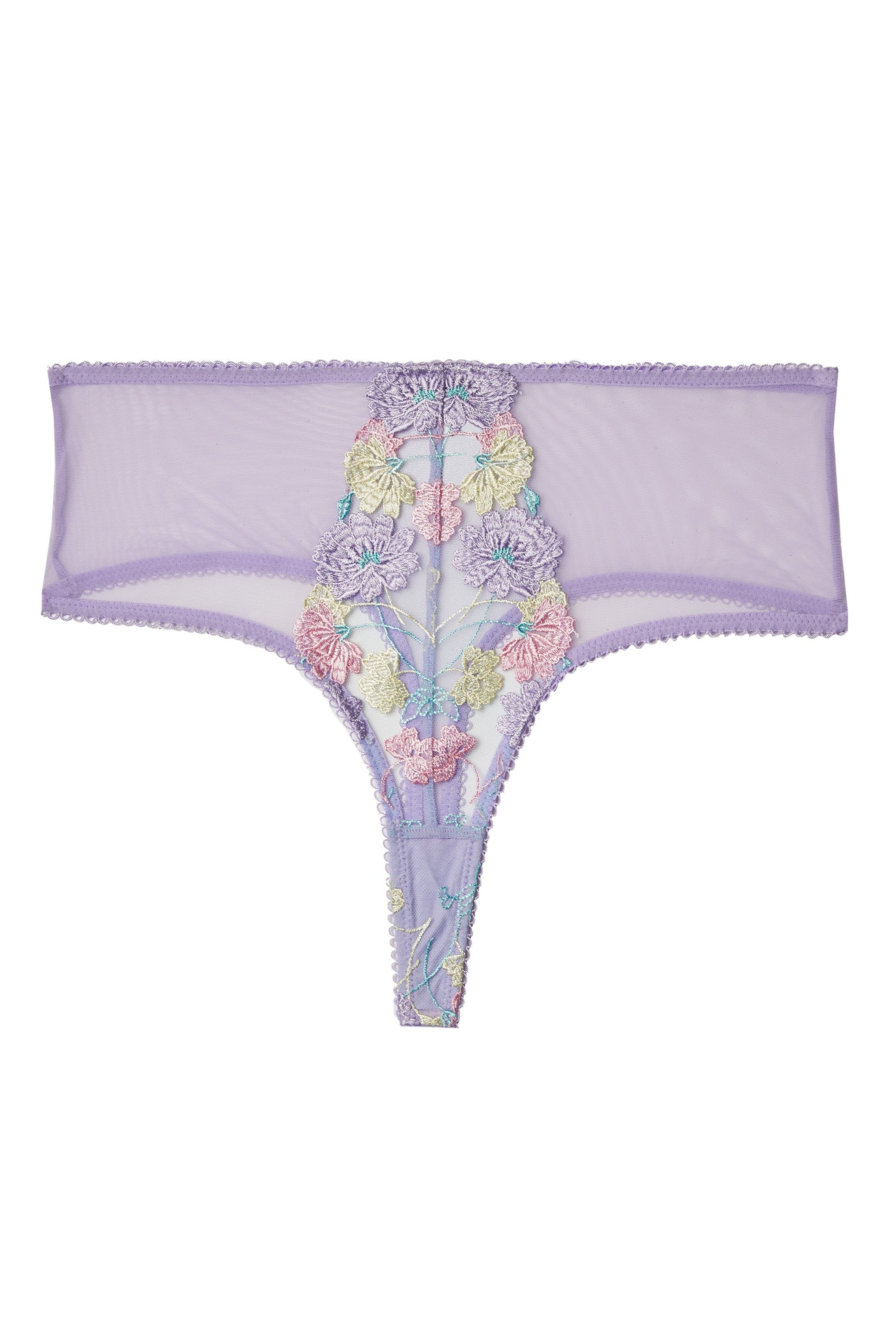 Luna Pastel Embroidered High Waisted Thong - Image 7