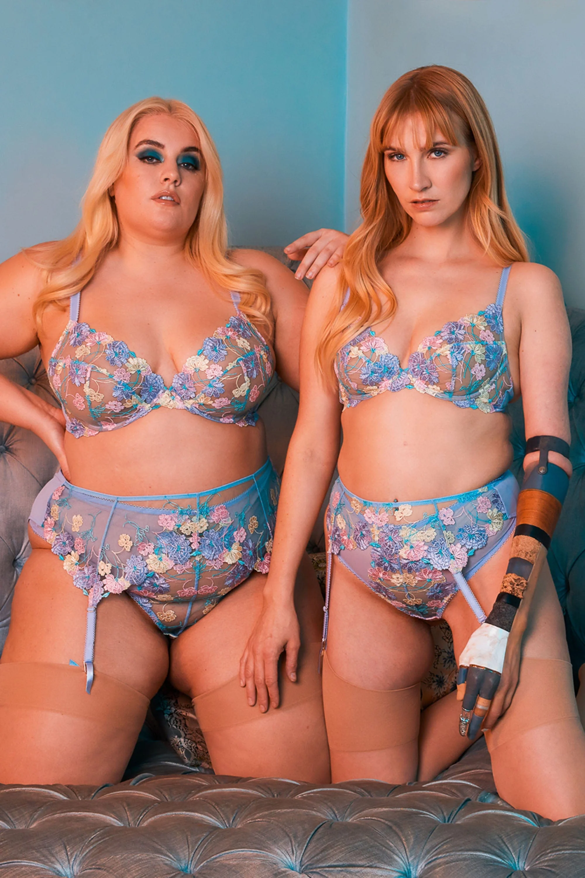 Luna Pastel Embroidered Picot Elastic Suspender - Image 8