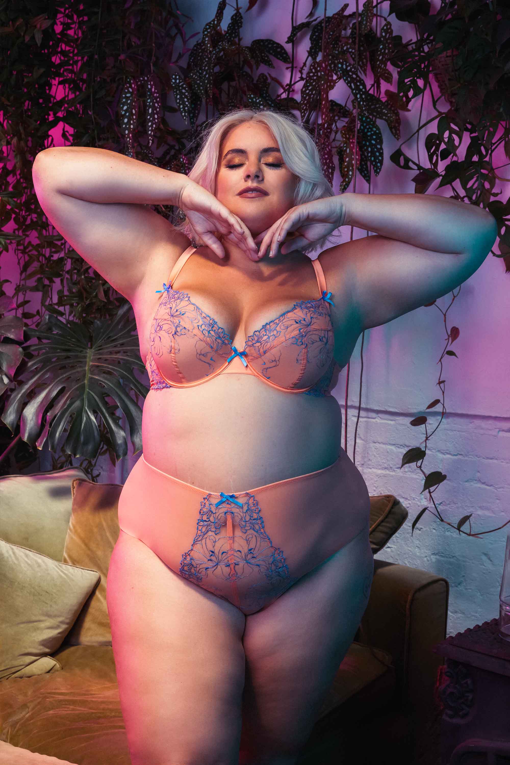 Palm Bay Coral Embroidery High Waist Brief - Image 2