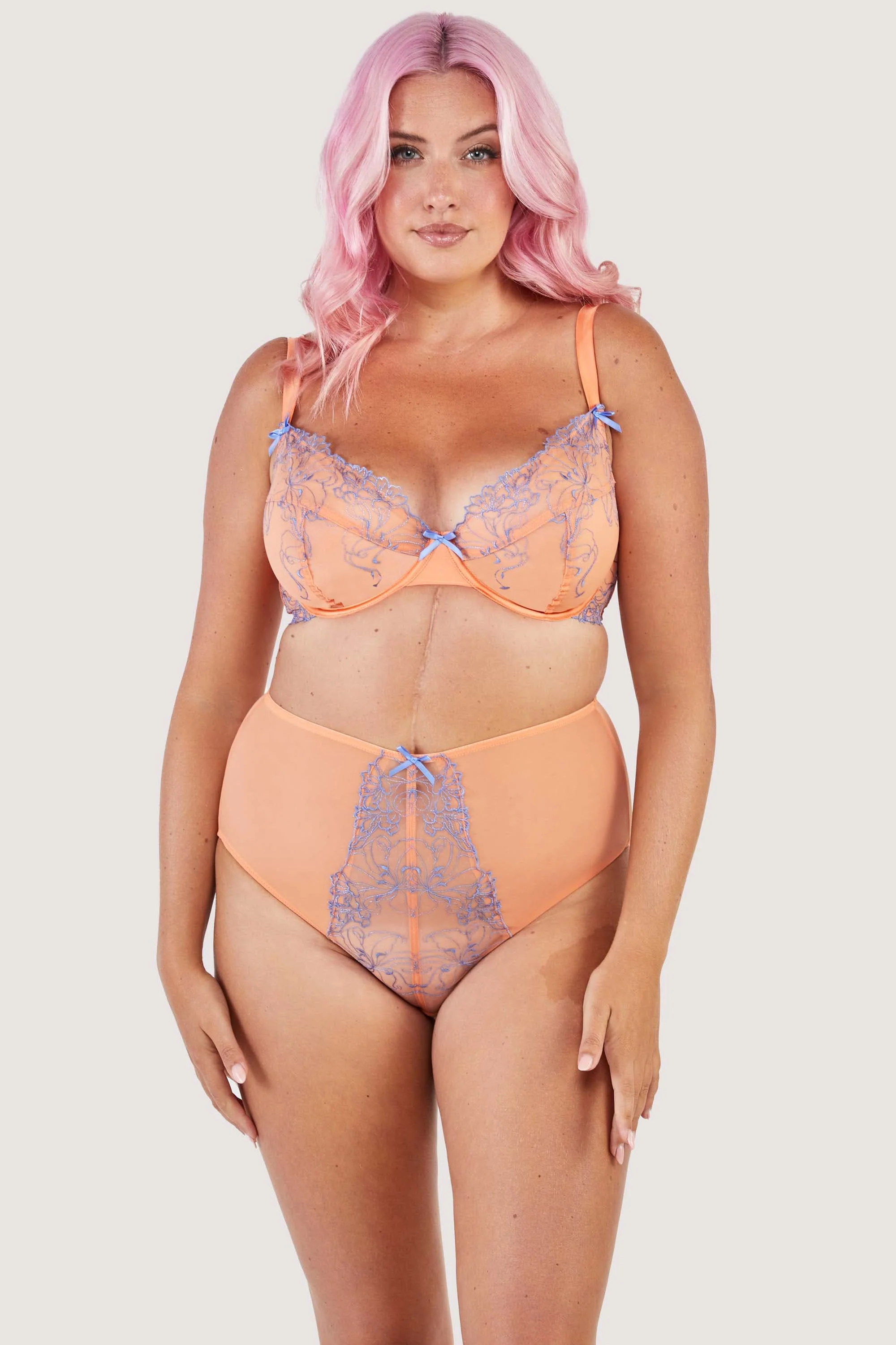 Palm Bay Coral Embroidery High Waist Brief - Image 7