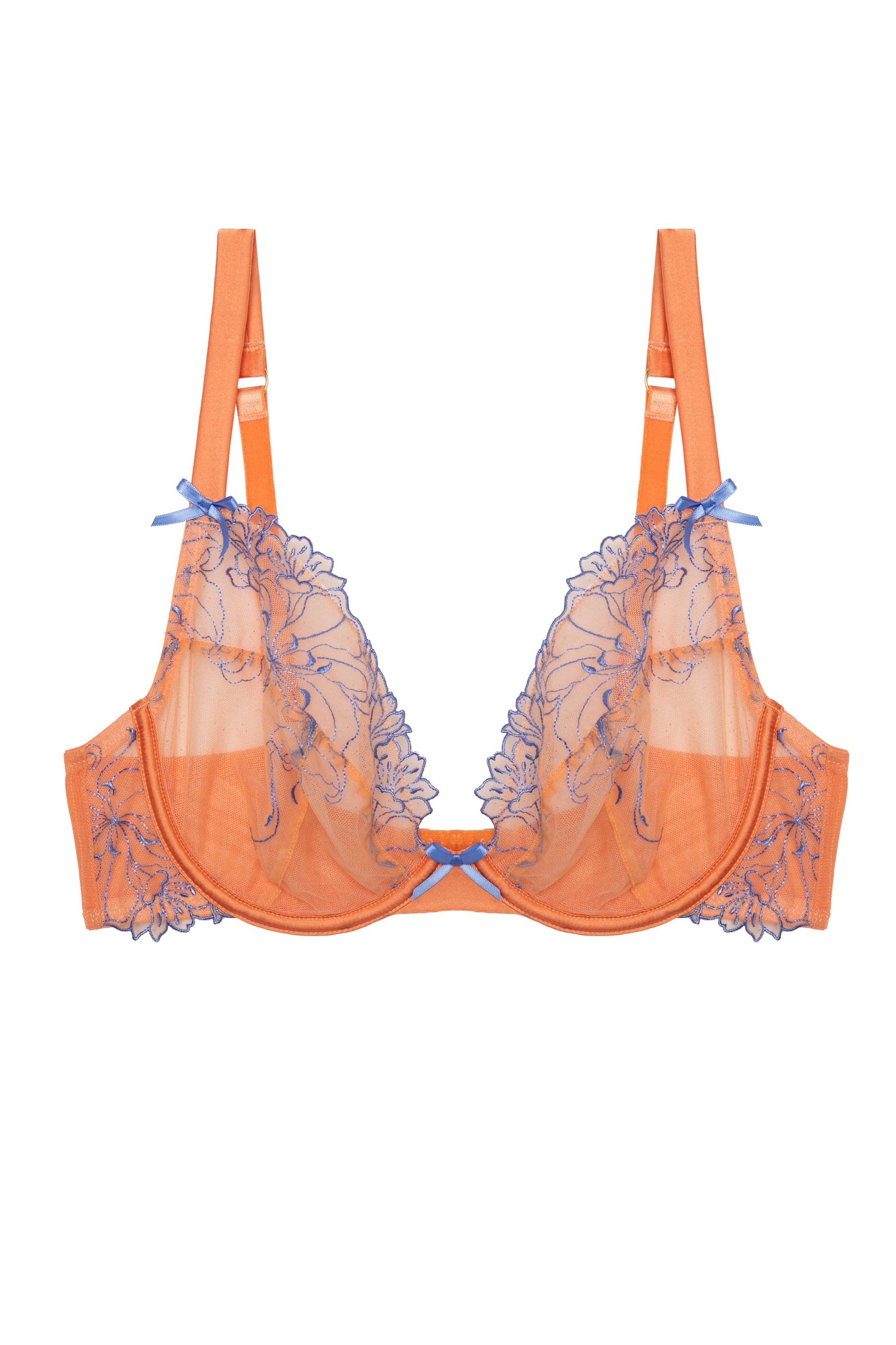 Palm Bay Coral Embroidery Plunge Bra - Image 8