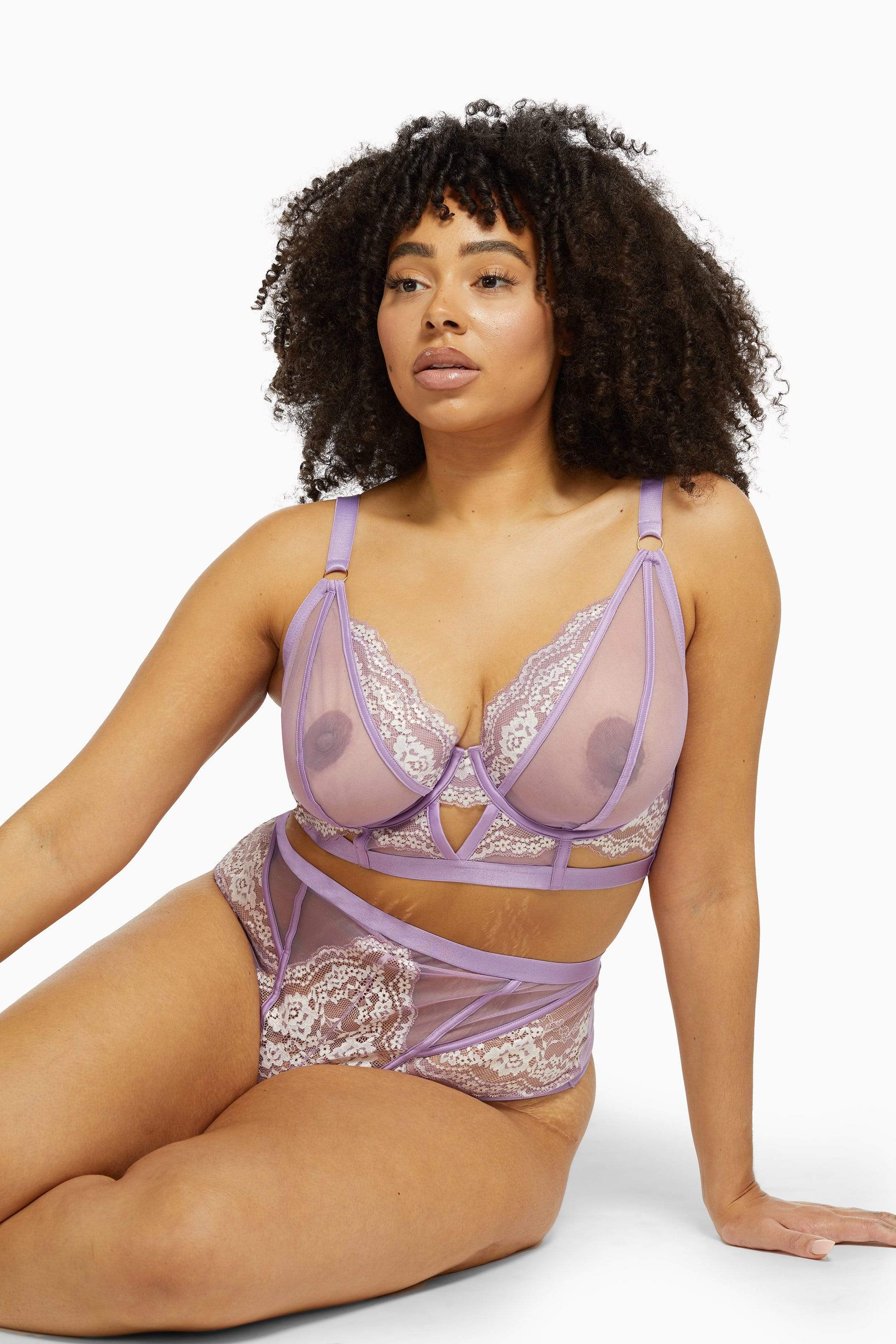 Fenella Lace and Net Longline Bra - Image 10