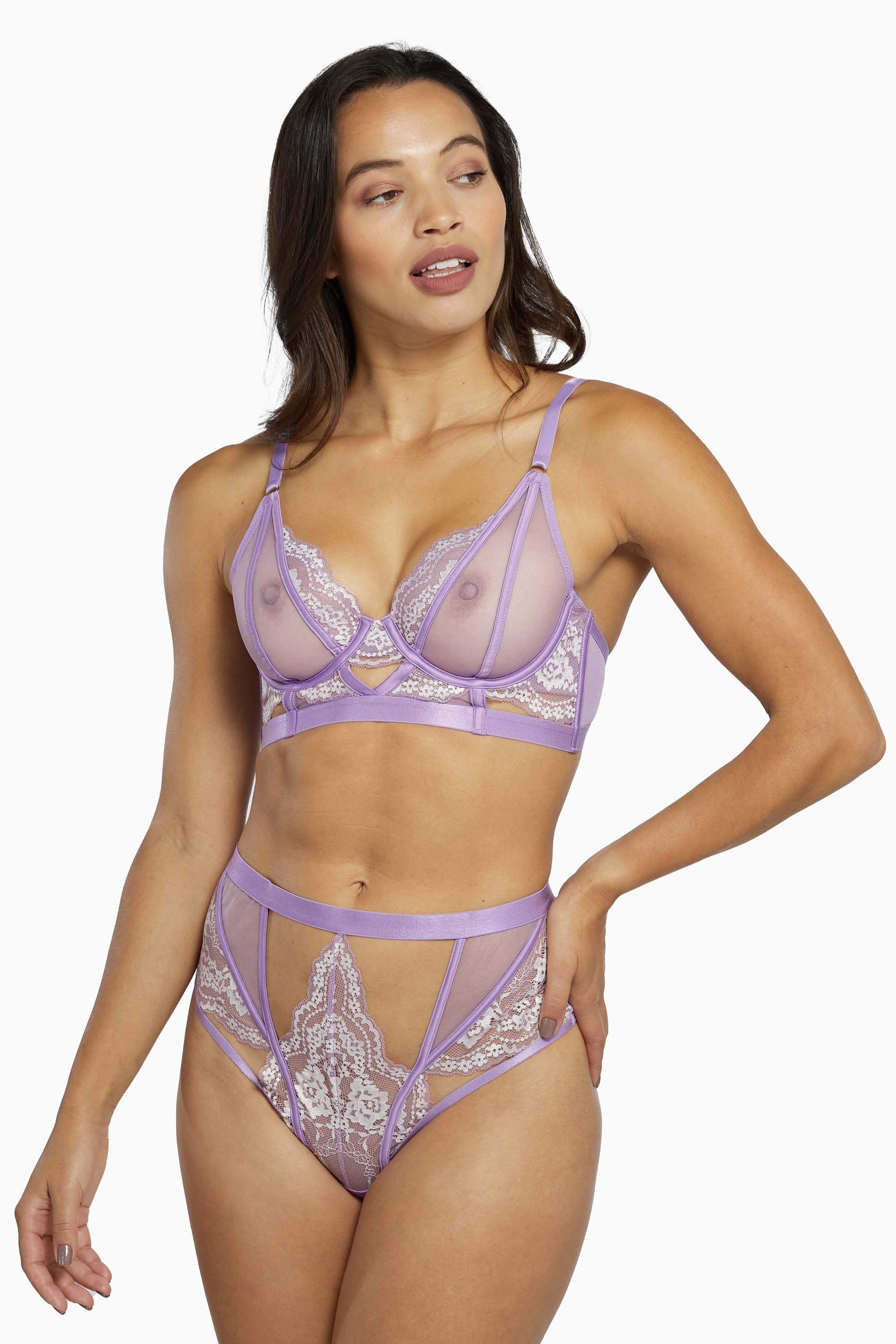 Fenella Lace and Net Longline Bra - Image 2