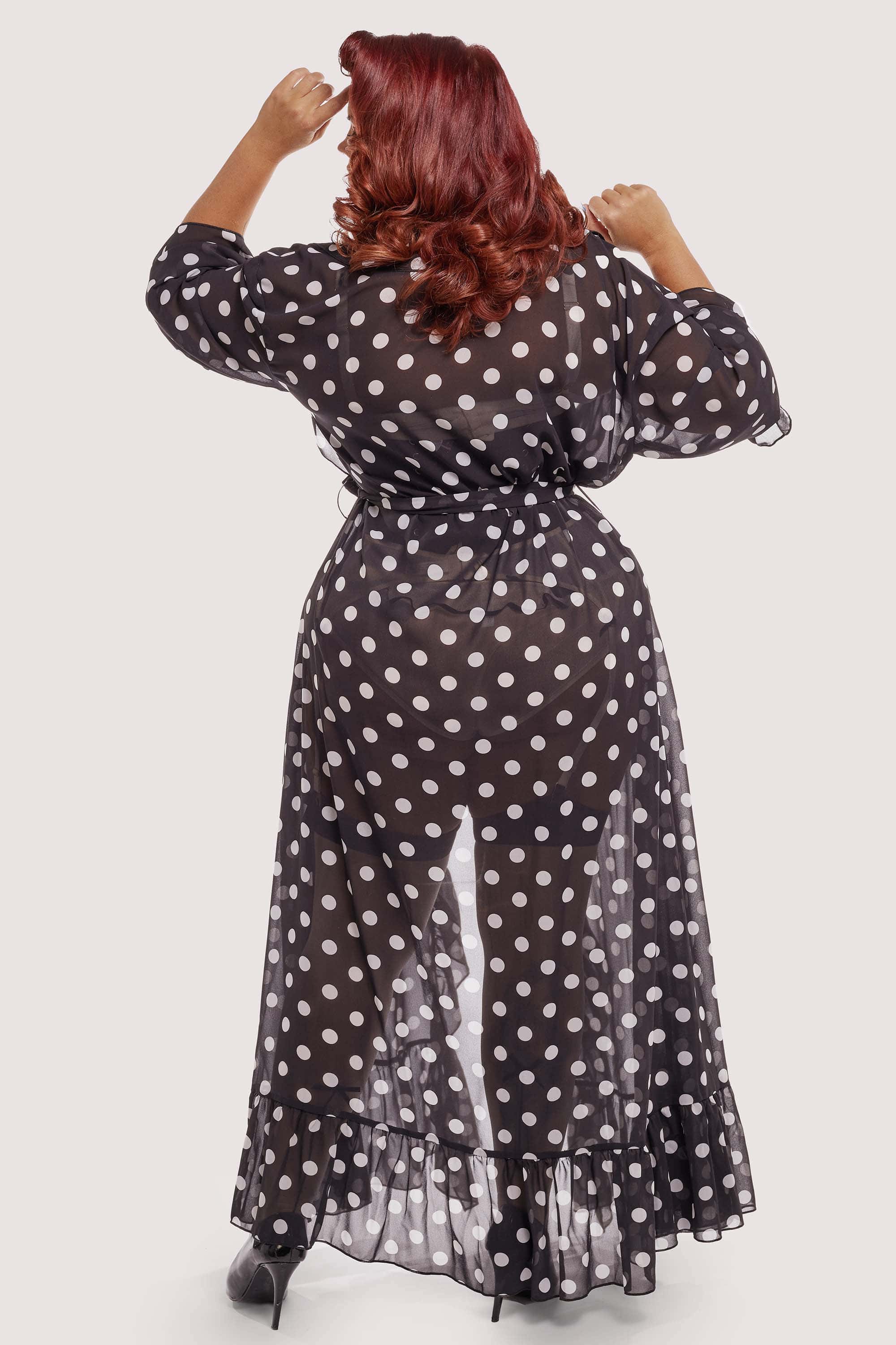FFFB Chiffon Polka Dot Black Robe Curve - Image 3
