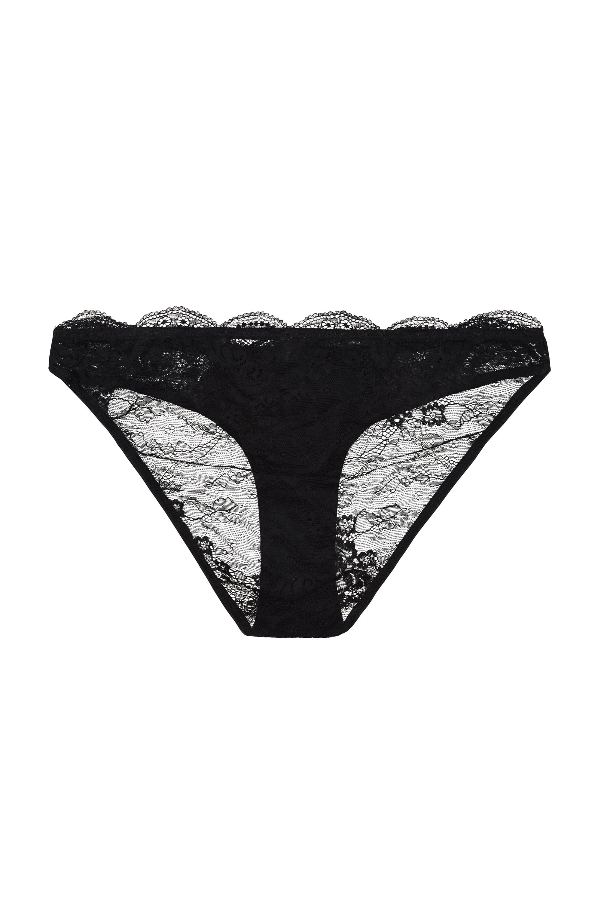 Fion Black Satin and Lace Brief - Image 2