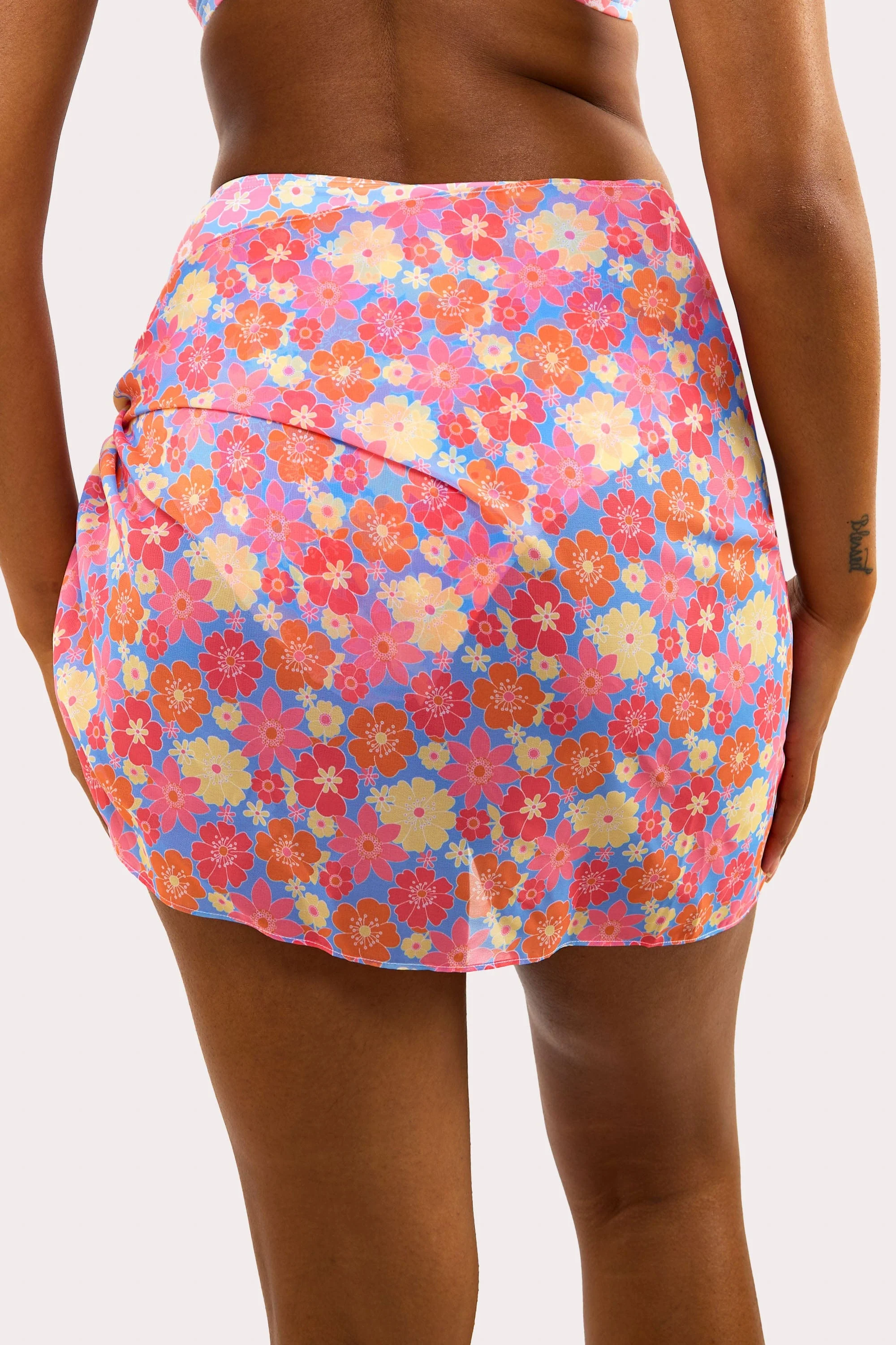 Floral Tie Side Sarong - Image 2