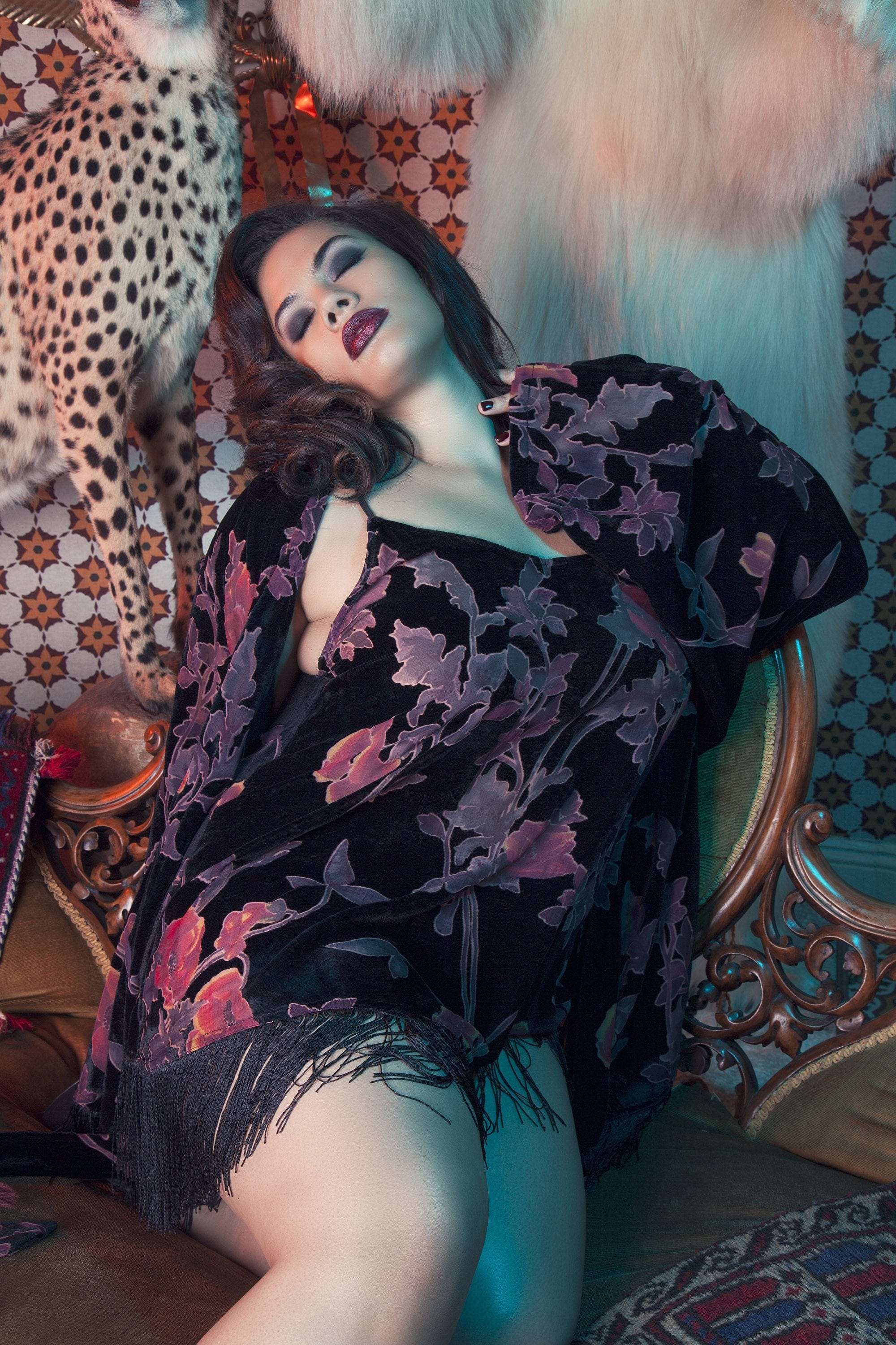 Francois Black Deco Devore Chemise Curve - Image 6