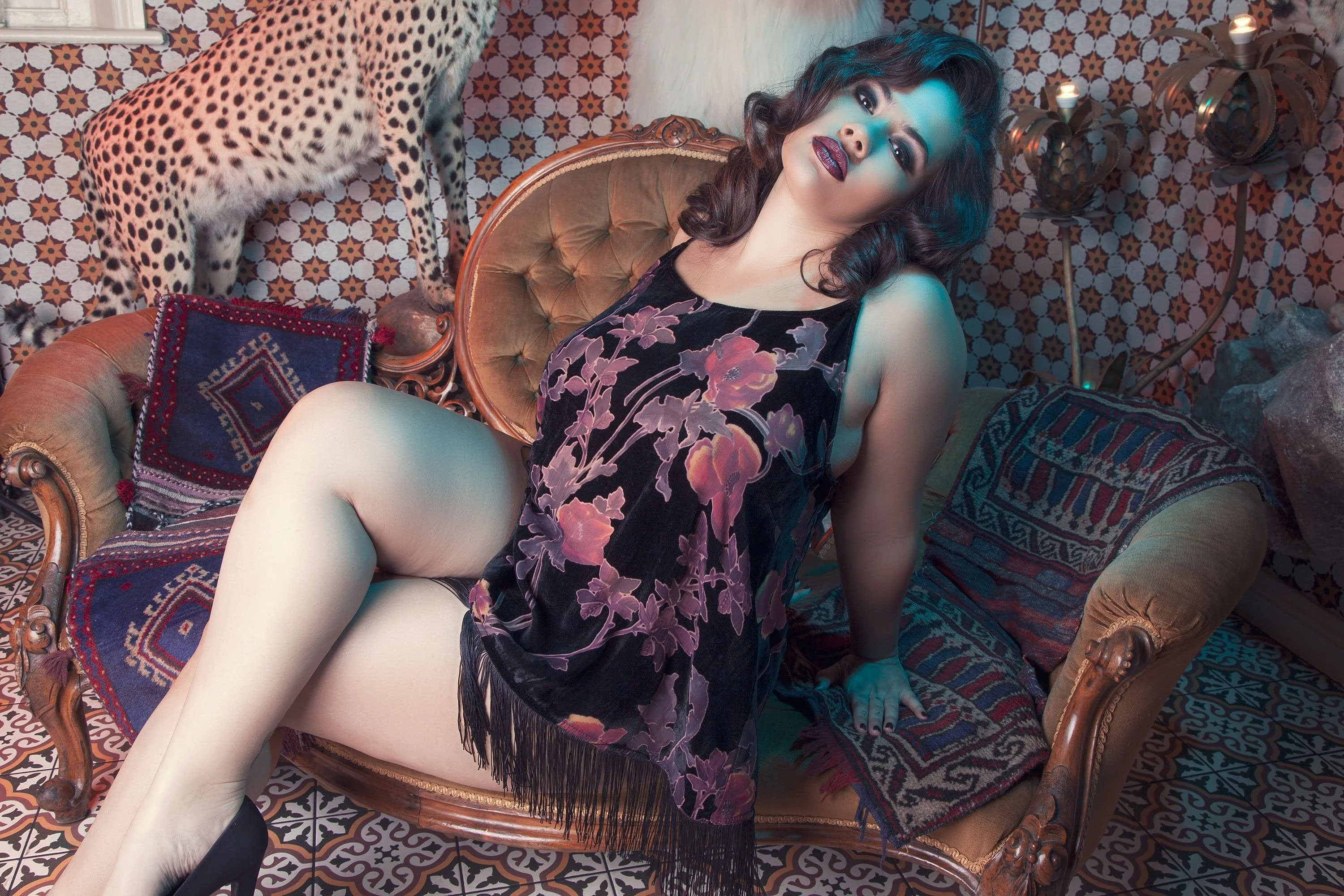 Francois Black Deco Devore Chemise Curve - Image 7