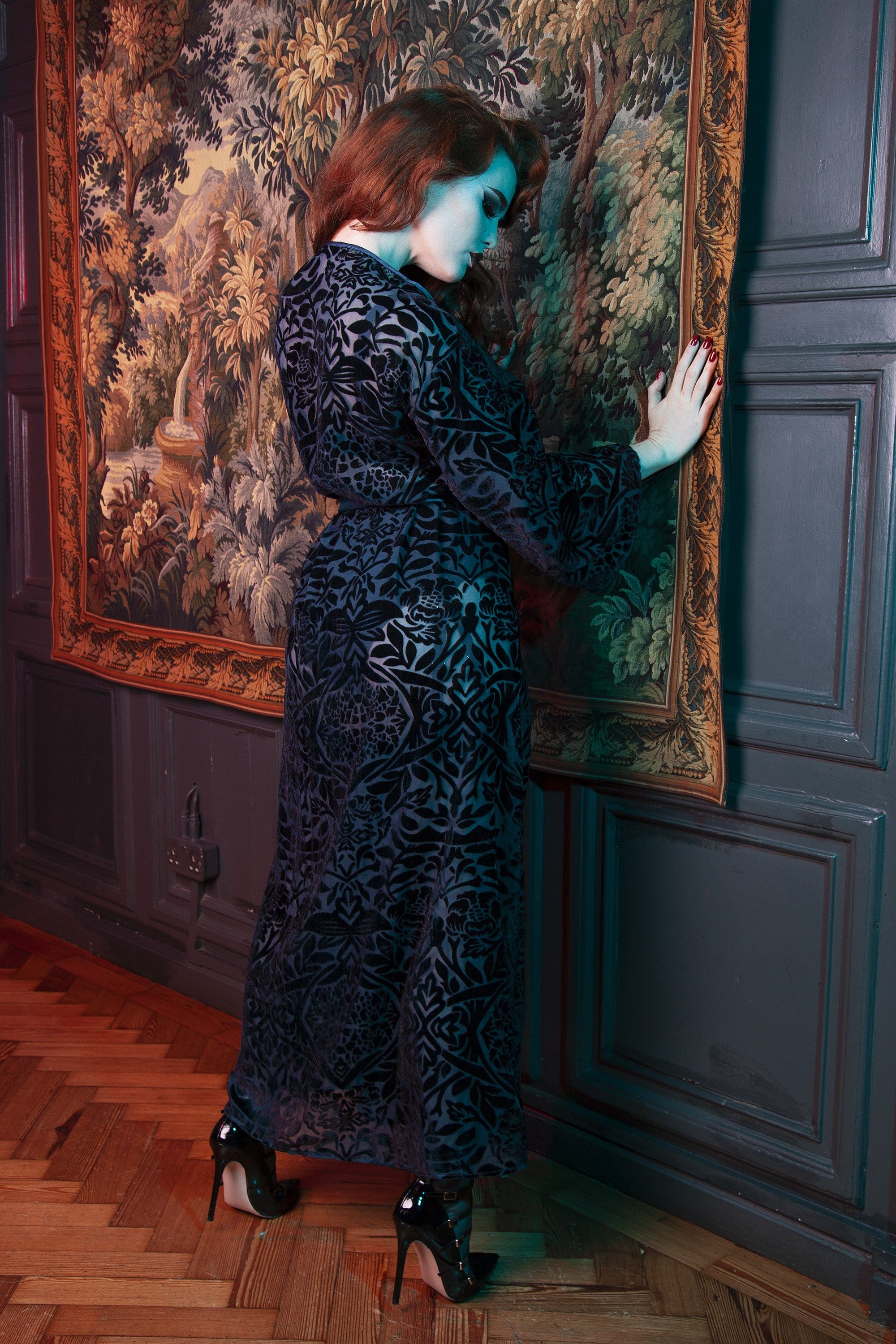 FFFB Teal devore long robe - Image 2