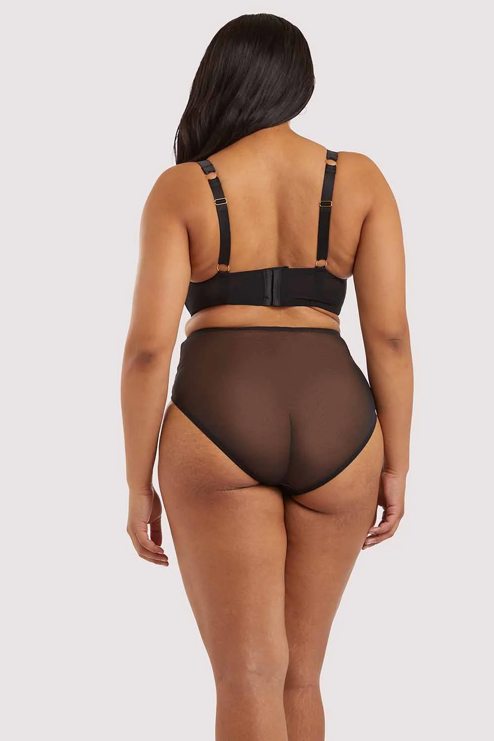 Eagan Black Satin High Waist Knicker - Image 4