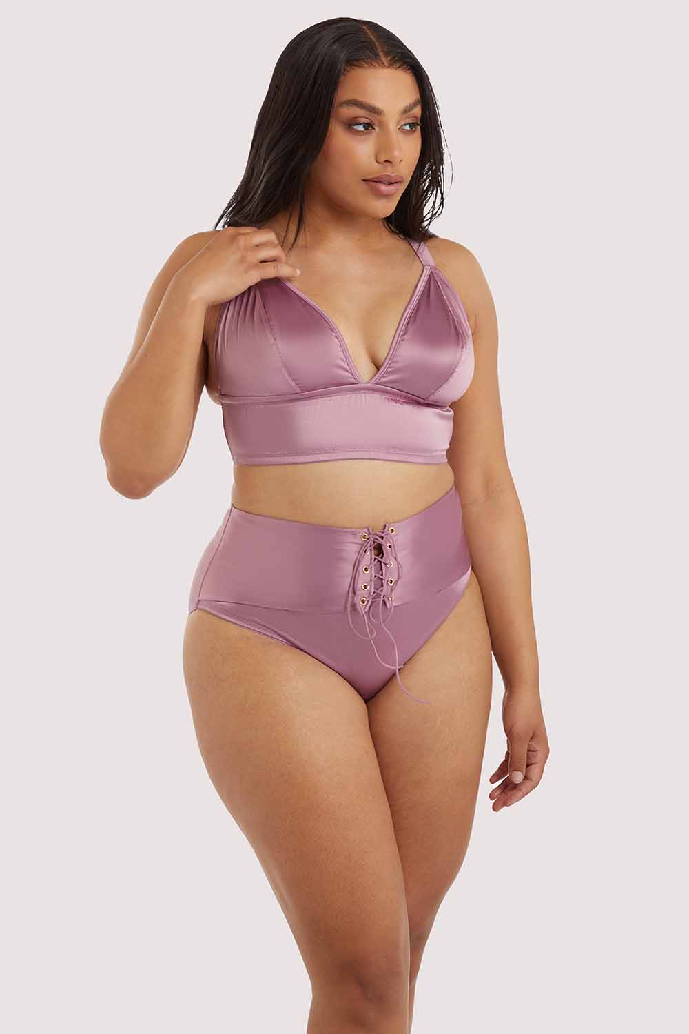 Eagan Blush Satin Bralette - Image 2