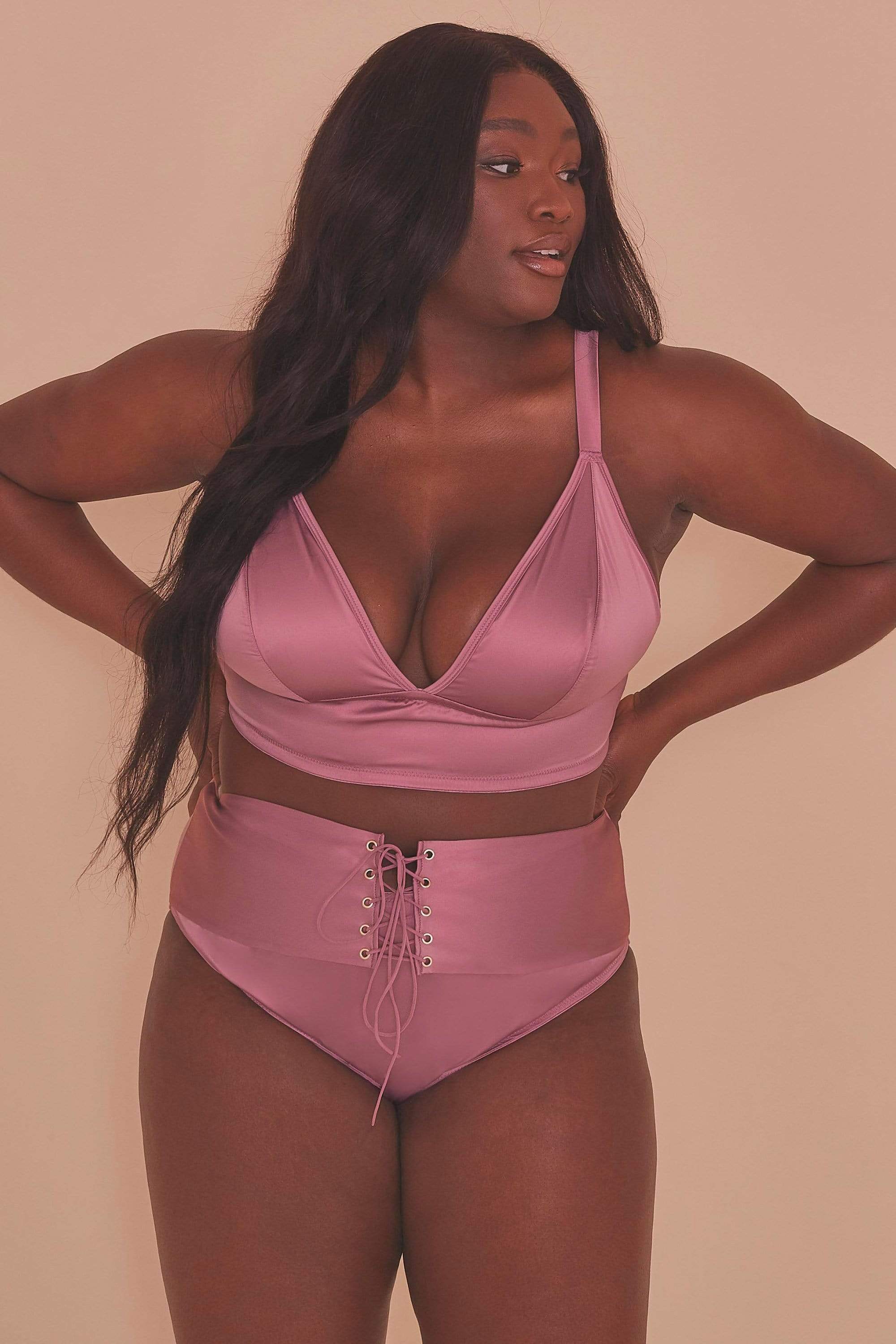 Eagan Blush Satin Bralette - Image 7
