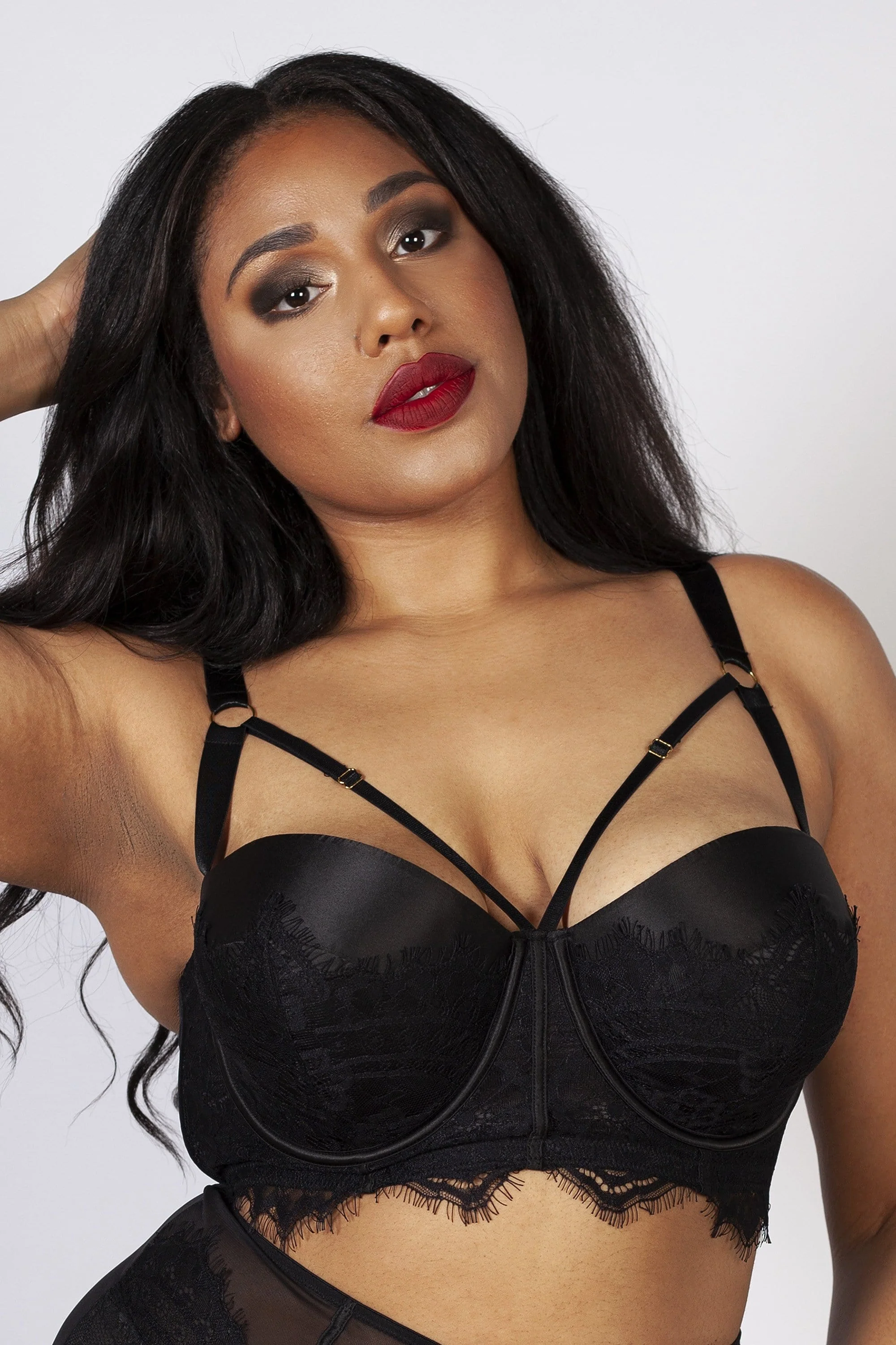 Bianca Black Longline Bra B - K - Image 2