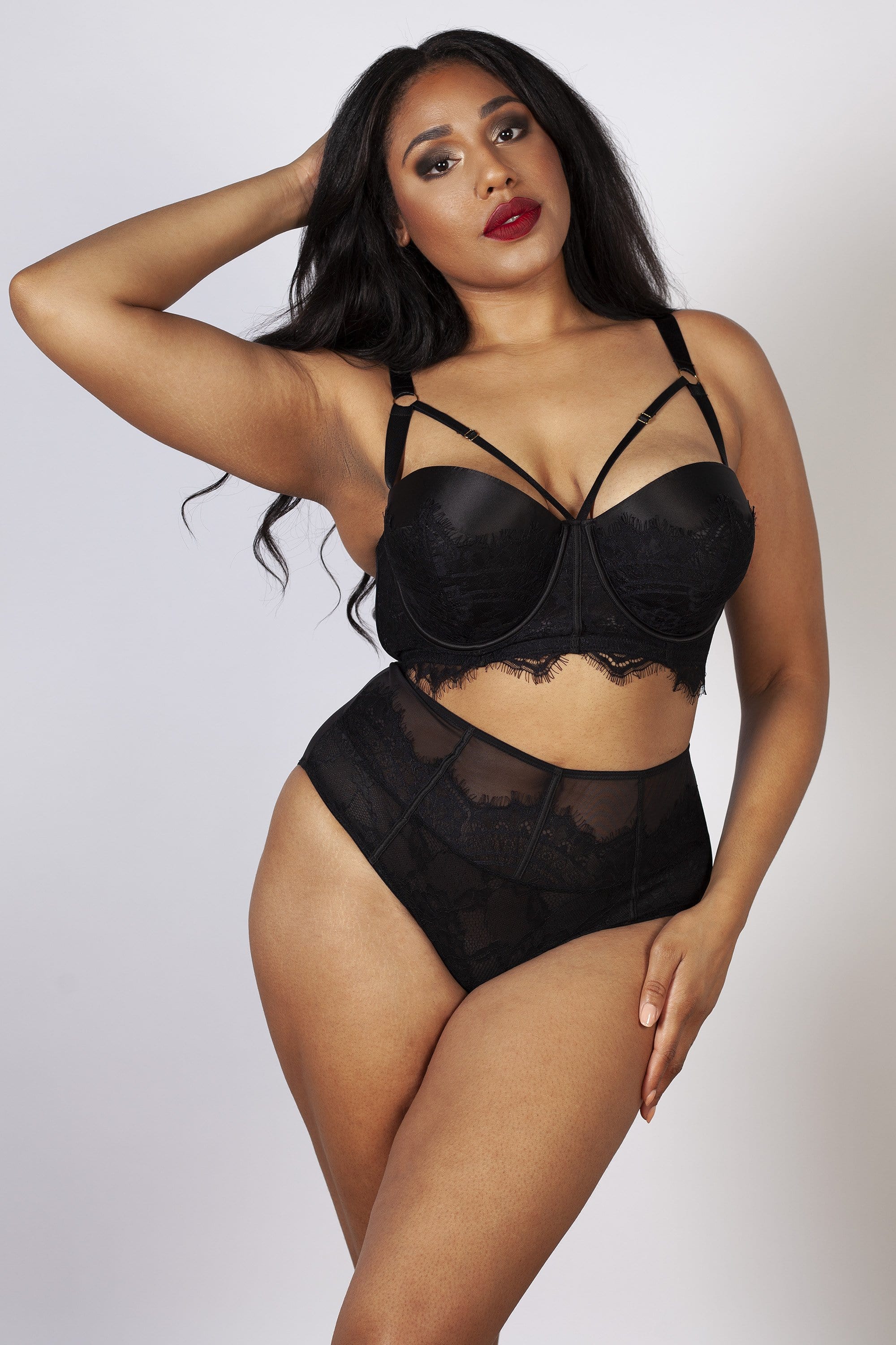 Bianca Black Longline Bra B - K - Image 3