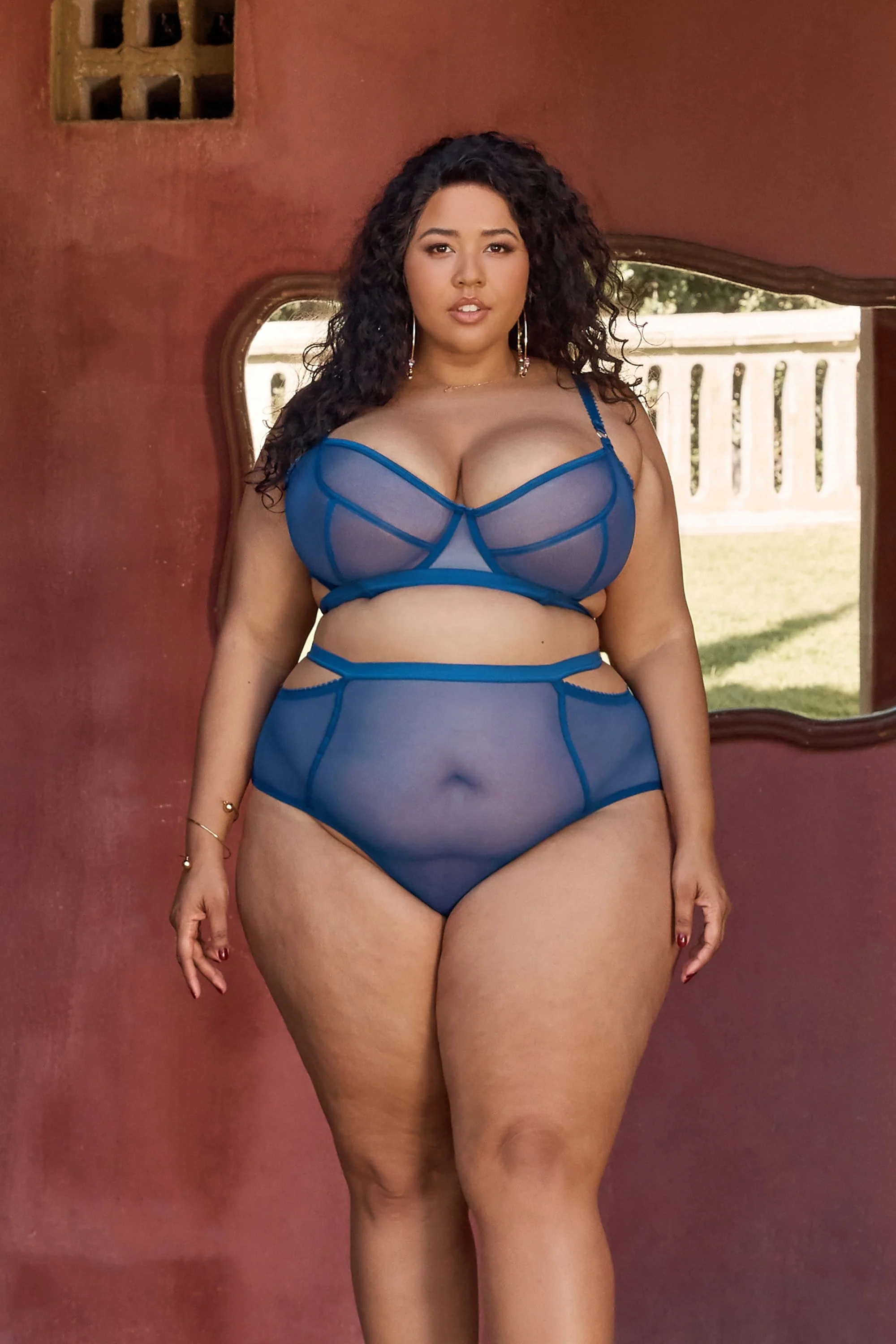 Harper HW Mesh Cut Out Brief Blue - Image 3