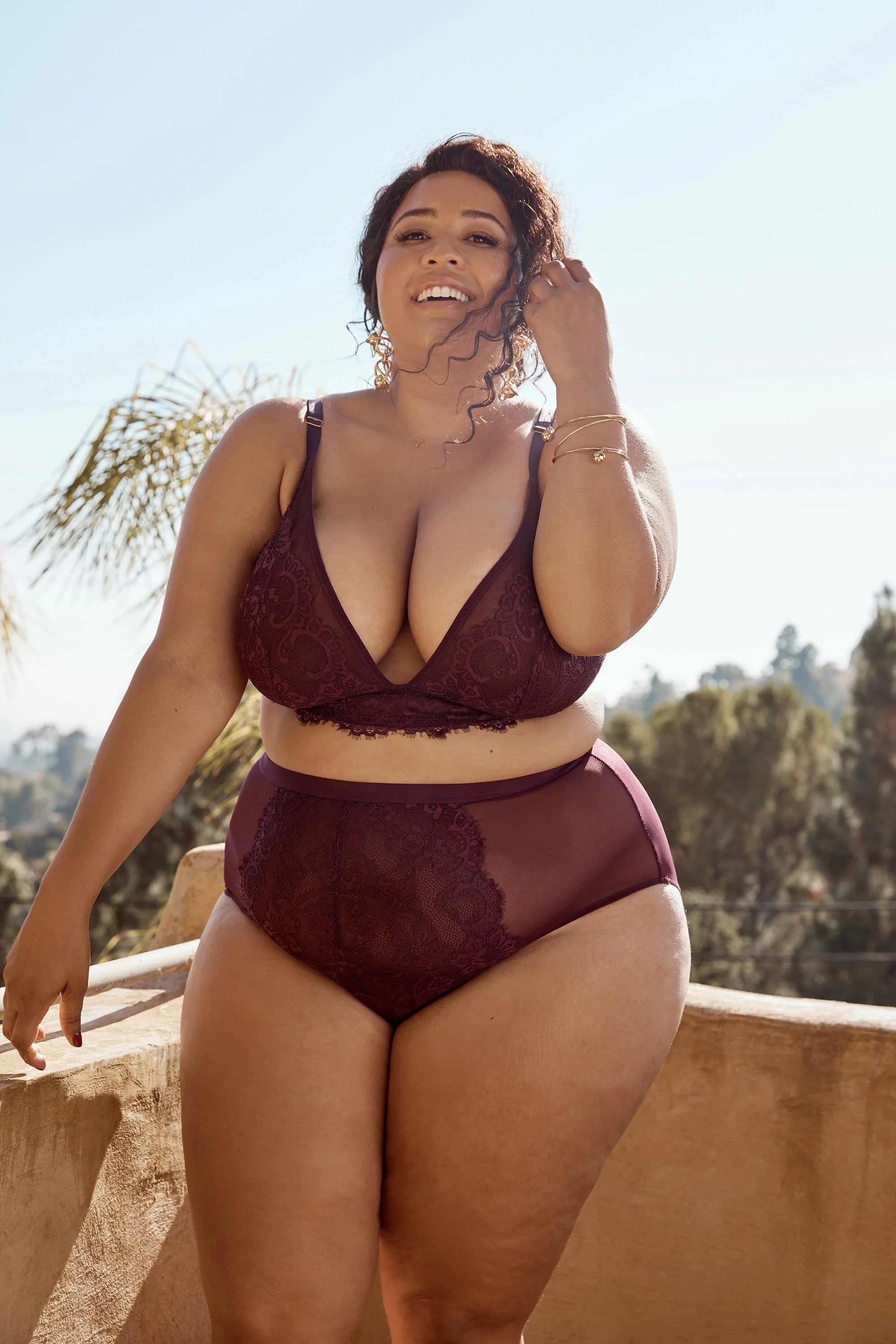 Bella Lace Soft Cup Bra Aubergine - Image 5
