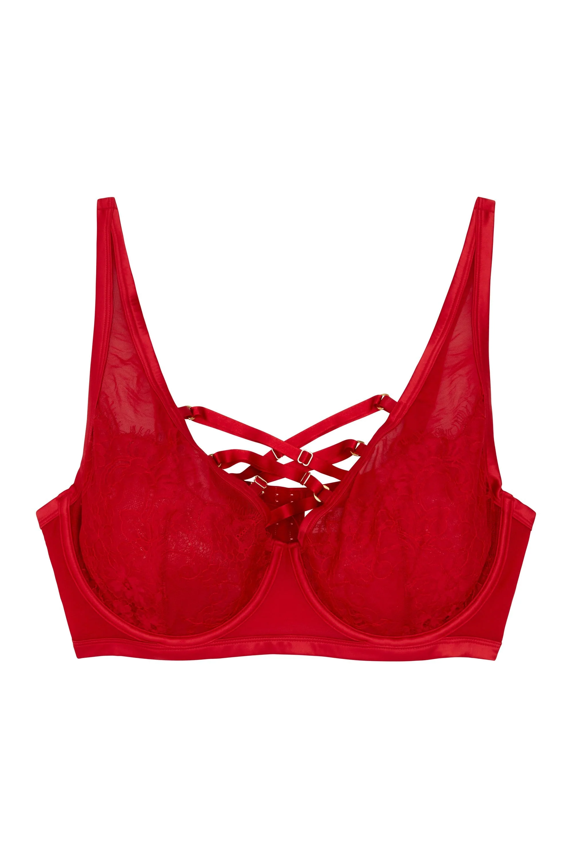 Kylie Red Lace Up High Apex Bra - Image 7